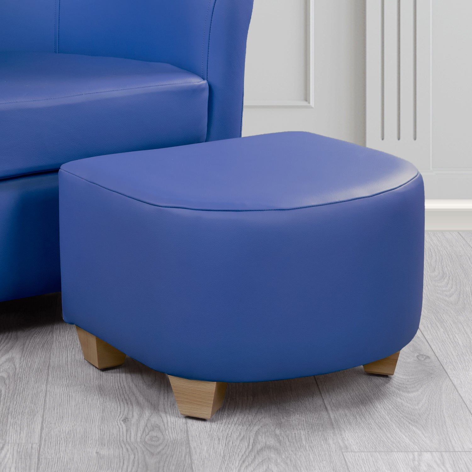 Cannes Footstool in Crest Leather Shelly Crib 5 Genuine Leather