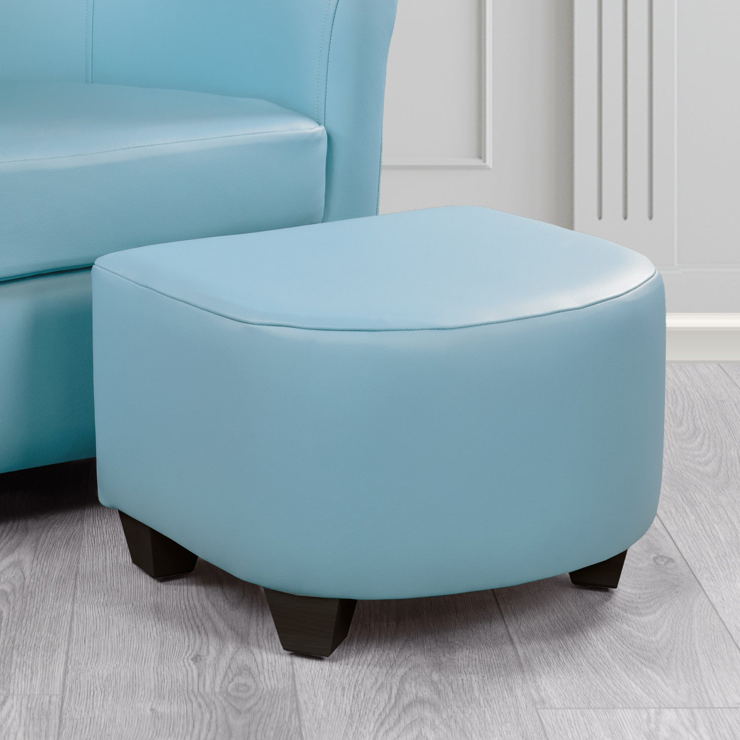 Cannes Footstool in Crest Leather Shelly Crib 5 Genuine Leather