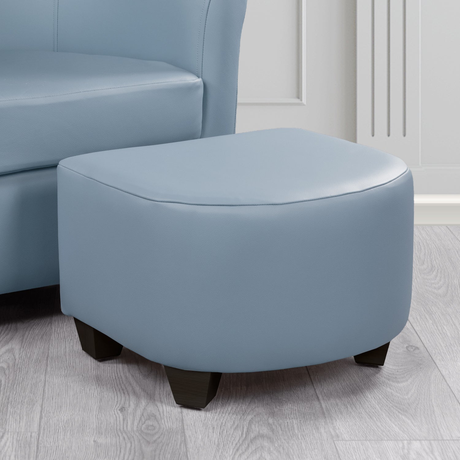 Cannes Footstool in Crest Leather Shelly Crib 5 Genuine Leather