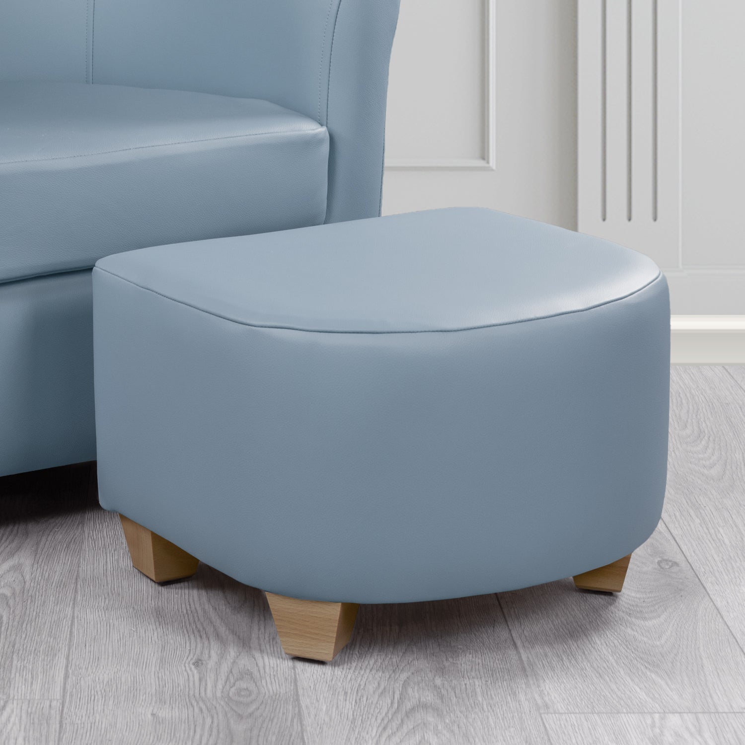 Cannes Footstool in Crest Leather Shelly Crib 5 Genuine Leather