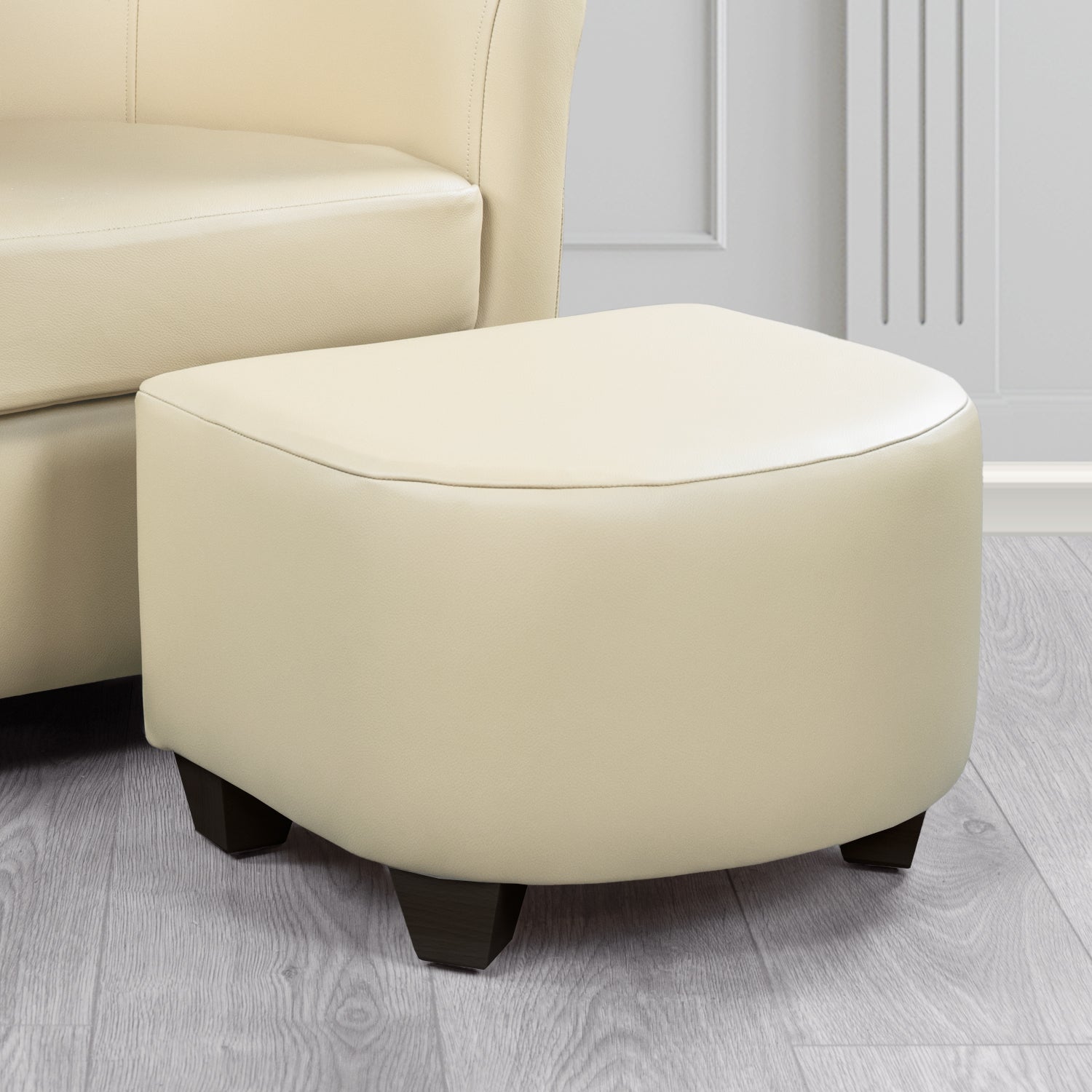 Cannes Footstool in Crest Leather Shelly Crib 5 Genuine Leather