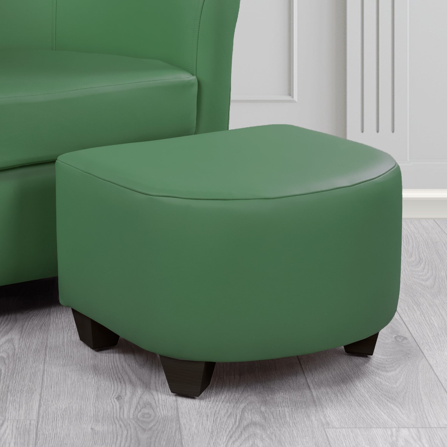 Cannes Footstool in Crest Leather Shelly Crib 5 Genuine Leather
