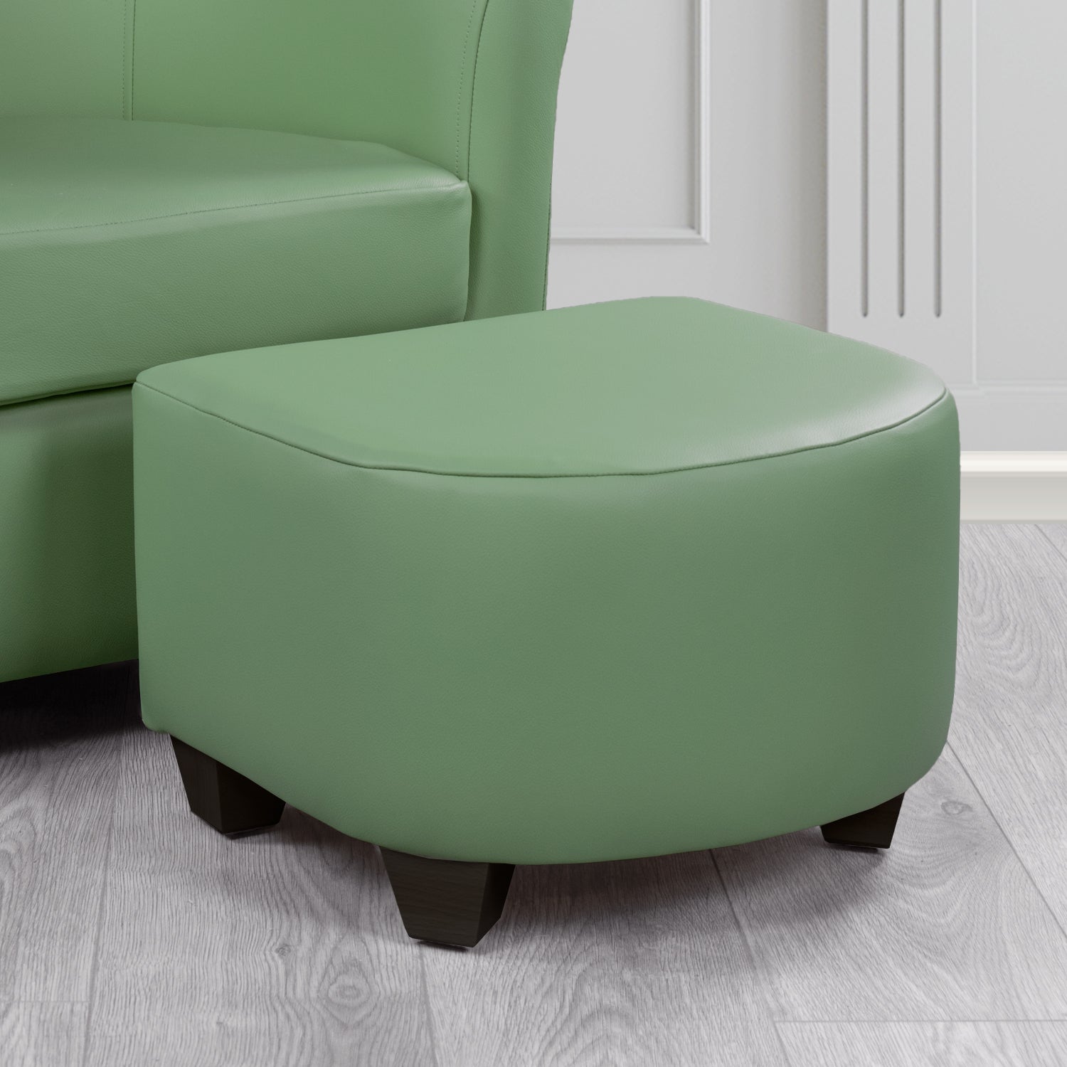 Cannes Footstool in Crest Leather Shelly Crib 5 Genuine Leather