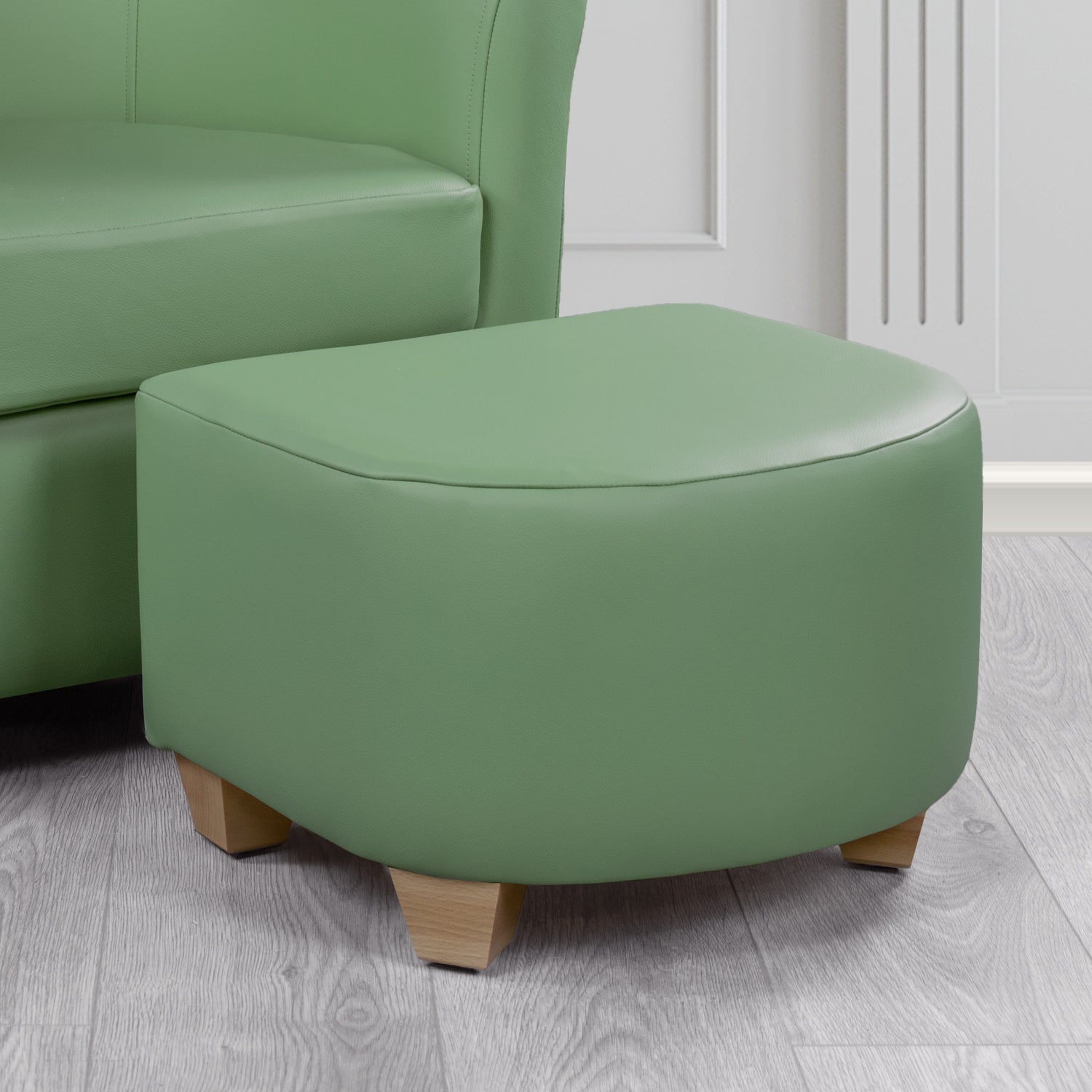 Cannes Footstool in Crest Leather Shelly Crib 5 Genuine Leather