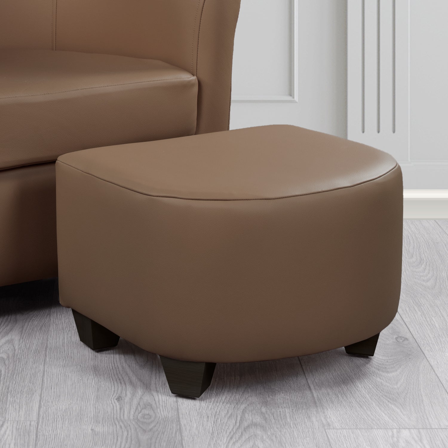 Cannes Footstool in Crest Leather Shelly Crib 5 Genuine Leather