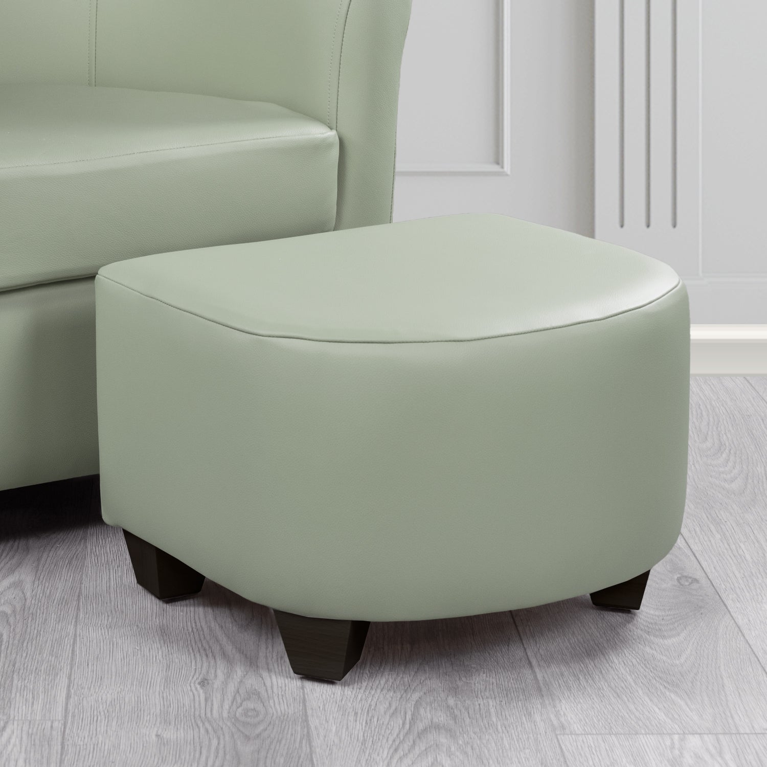 Cannes Footstool in Crest Leather Shelly Crib 5 Genuine Leather