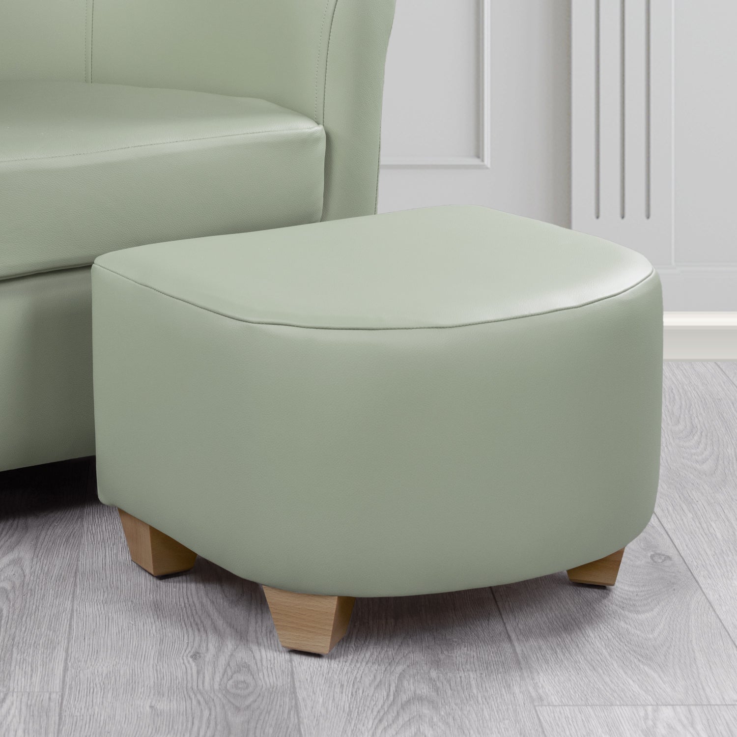 Cannes Footstool in Crest Leather Shelly Crib 5 Genuine Leather