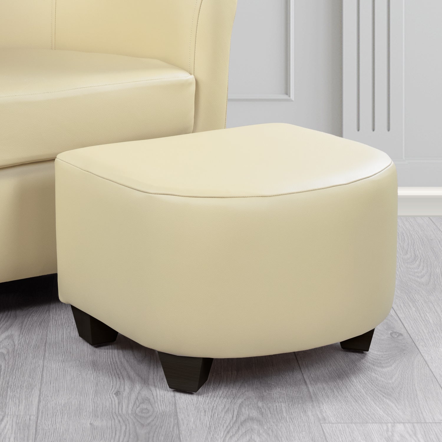 Cannes Footstool in Crest Leather Shelly Crib 5 Genuine Leather