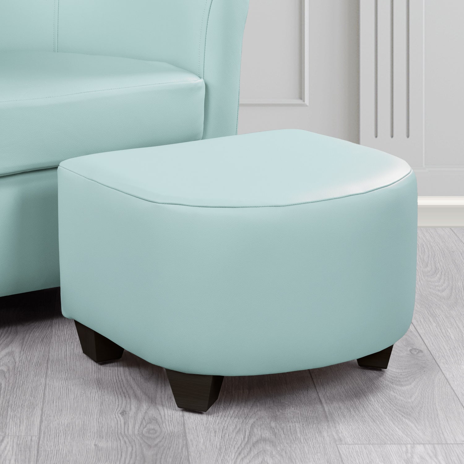 Cannes Footstool in Crest Leather Shelly Crib 5 Genuine Leather