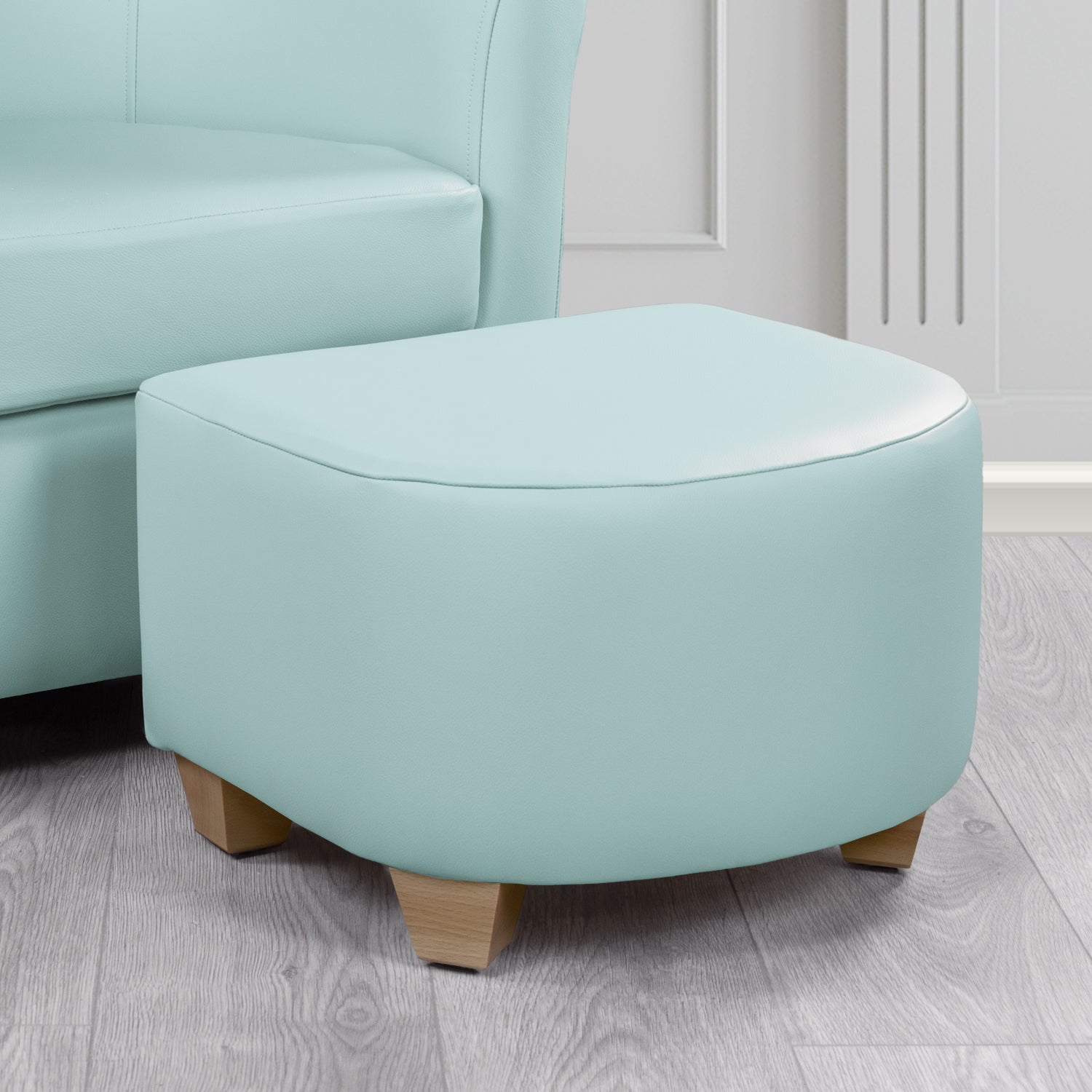 Cannes Footstool in Crest Leather Shelly Crib 5 Genuine Leather