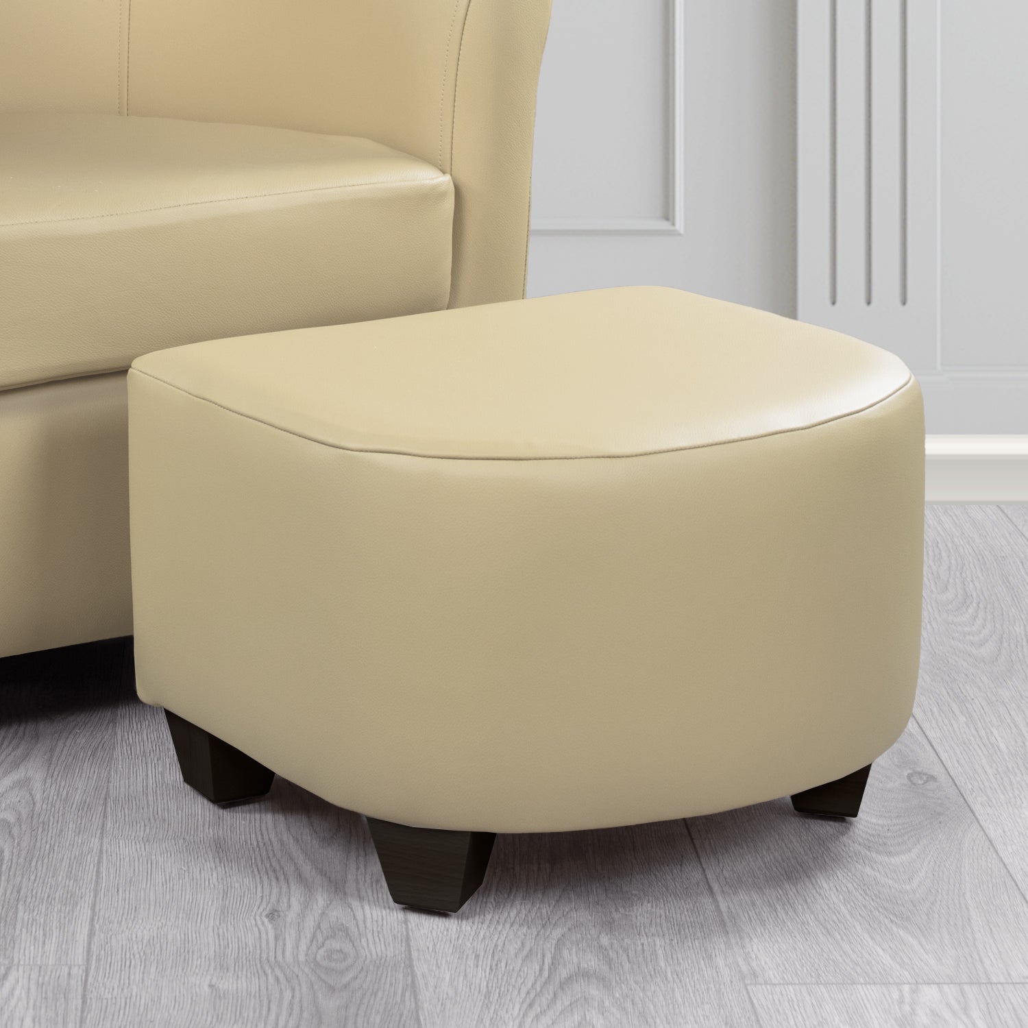 Cannes Footstool in Crest Leather Shelly Crib 5 Genuine Leather