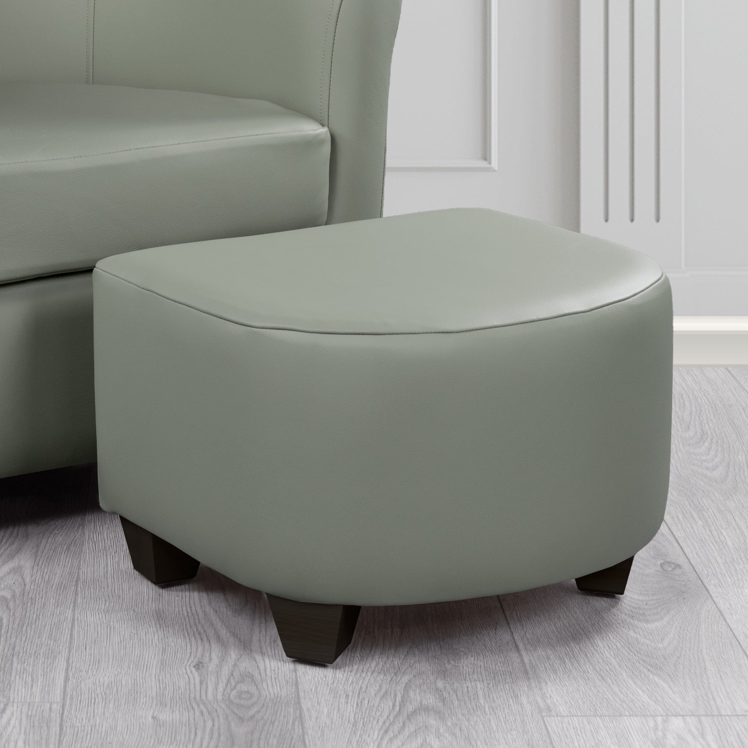Cannes Footstool in Crest Leather Shelly Crib 5 Genuine Leather