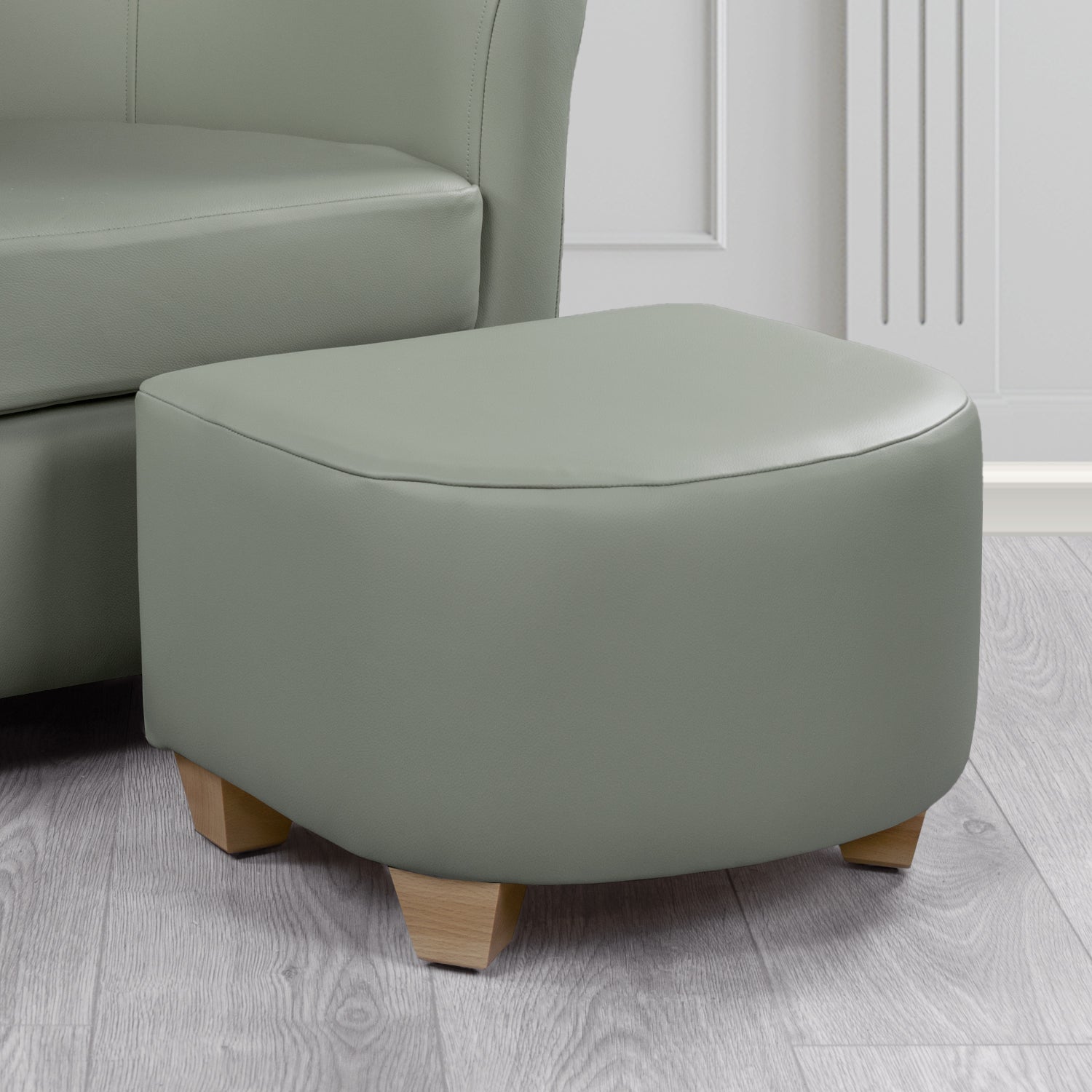 Cannes Footstool in Crest Leather Shelly Crib 5 Genuine Leather