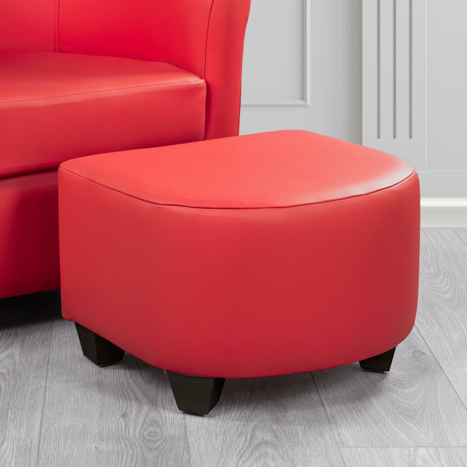 Cannes Footstool in Crest Leather Shelly Crib 5 Genuine Leather