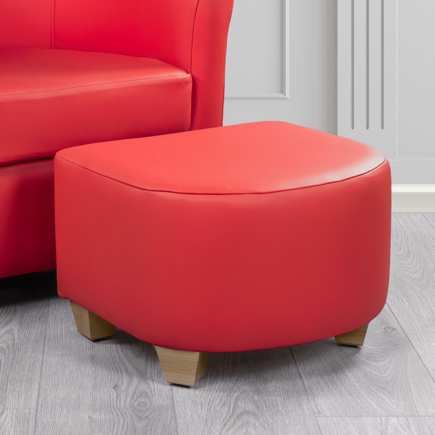 Cannes Footstool in Crest Leather Shelly Crib 5 Genuine Leather