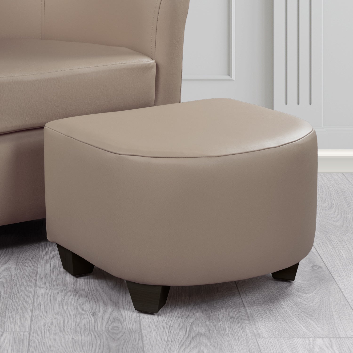 Cannes Footstool in Crest Leather Shelly Crib 5 Genuine Leather