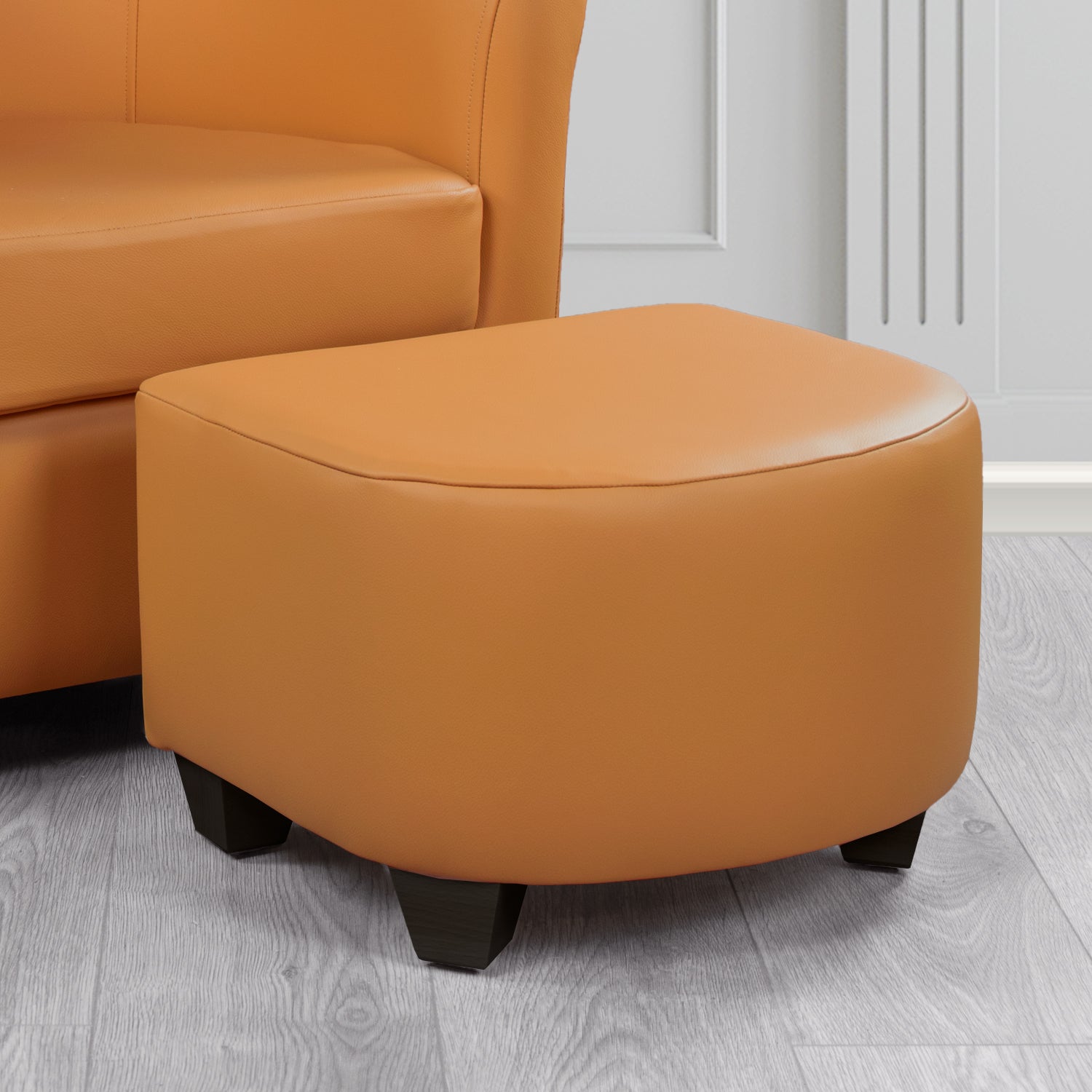 Cannes Footstool in Crest Leather Shelly Crib 5 Genuine Leather