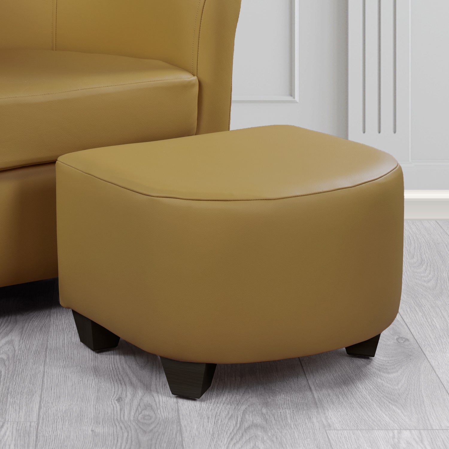 Cannes Footstool in Crest Leather Shelly Crib 5 Genuine Leather