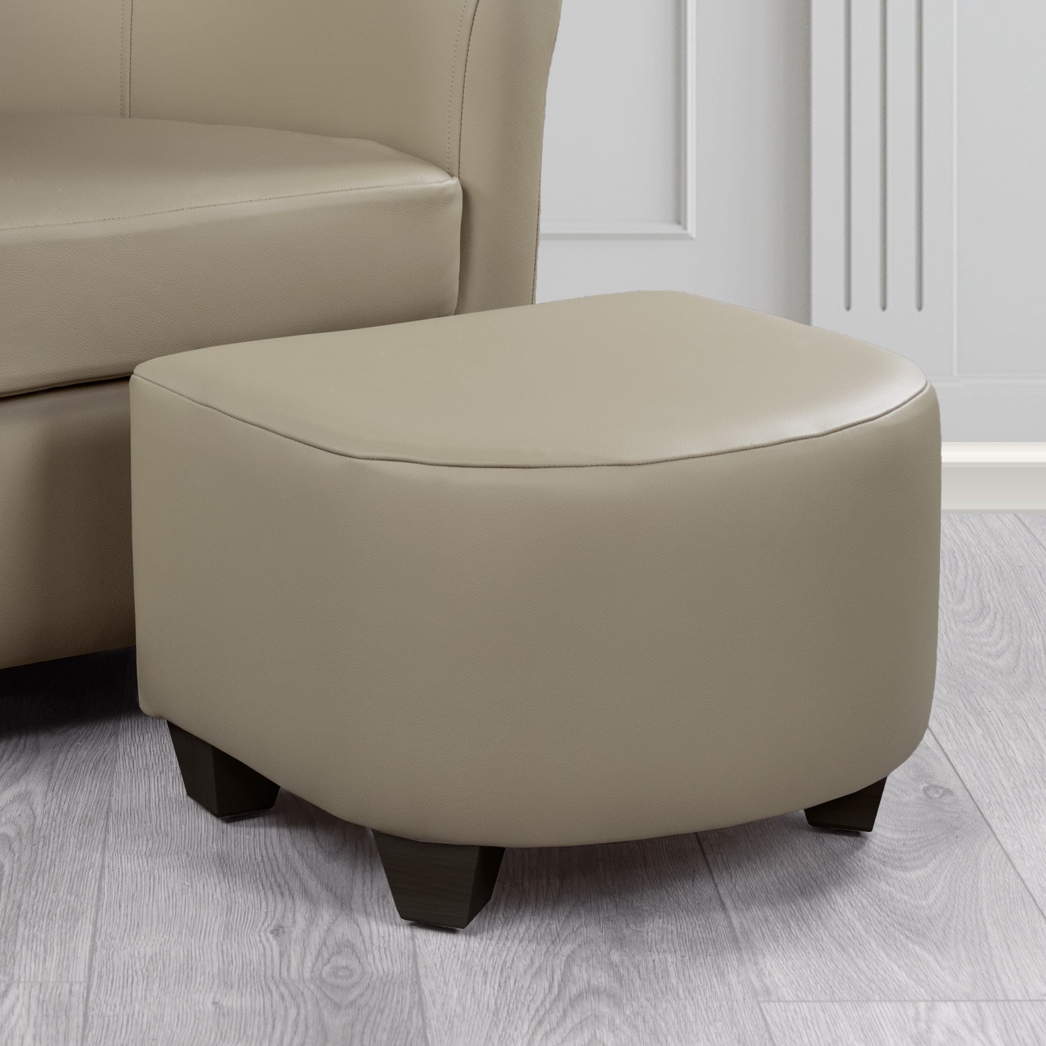 Cannes Footstool in Crest Leather Shelly Crib 5 Genuine Leather
