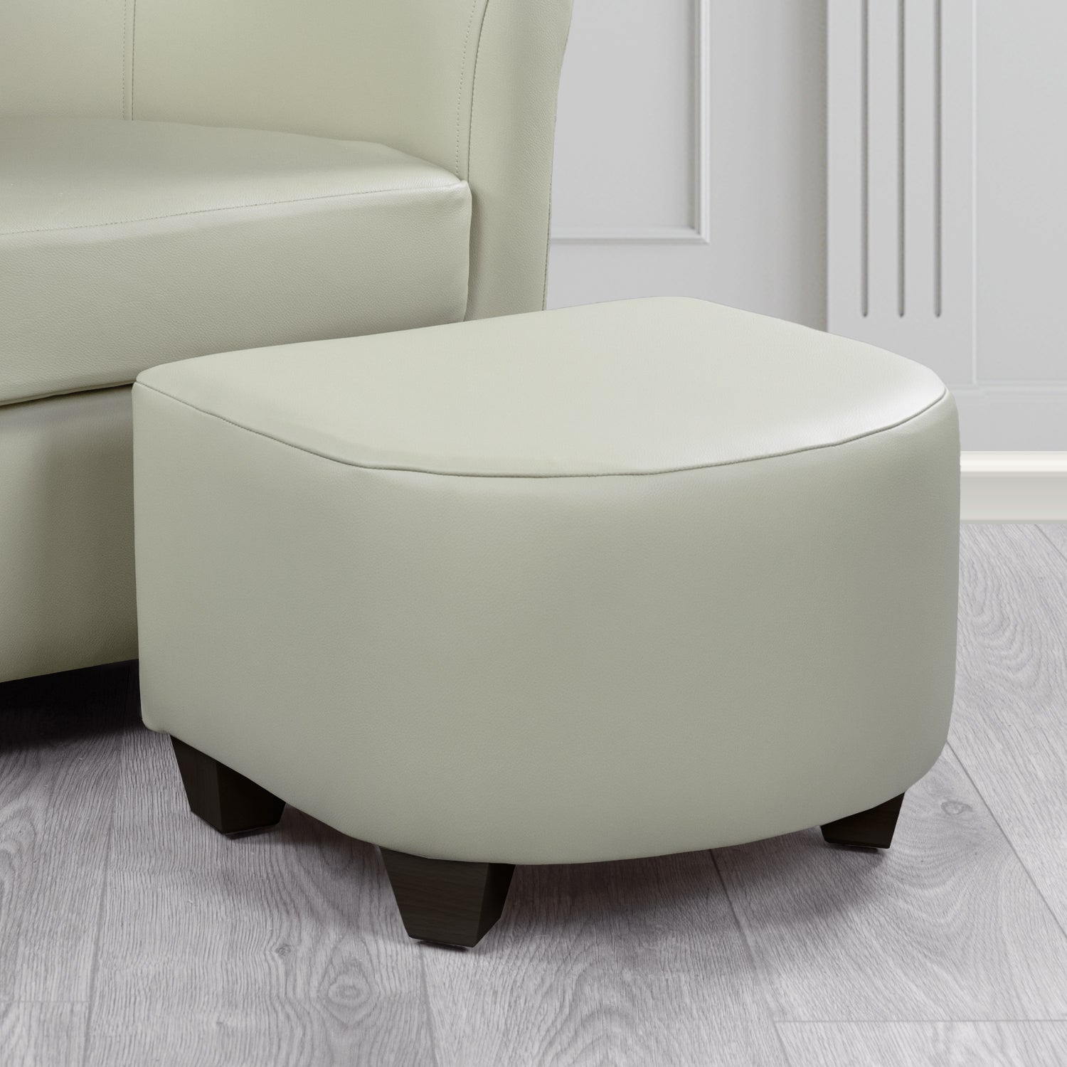 Cannes Footstool in Crest Leather Shelly Crib 5 Genuine Leather