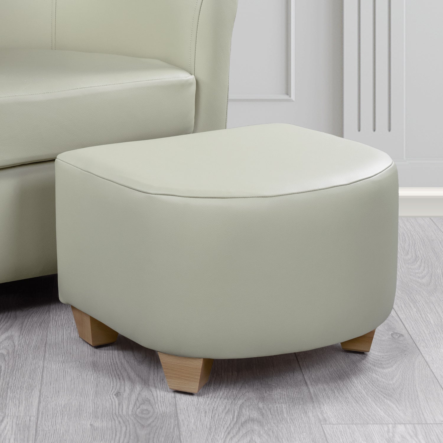 Cannes Footstool in Crest Leather Shelly Crib 5 Genuine Leather