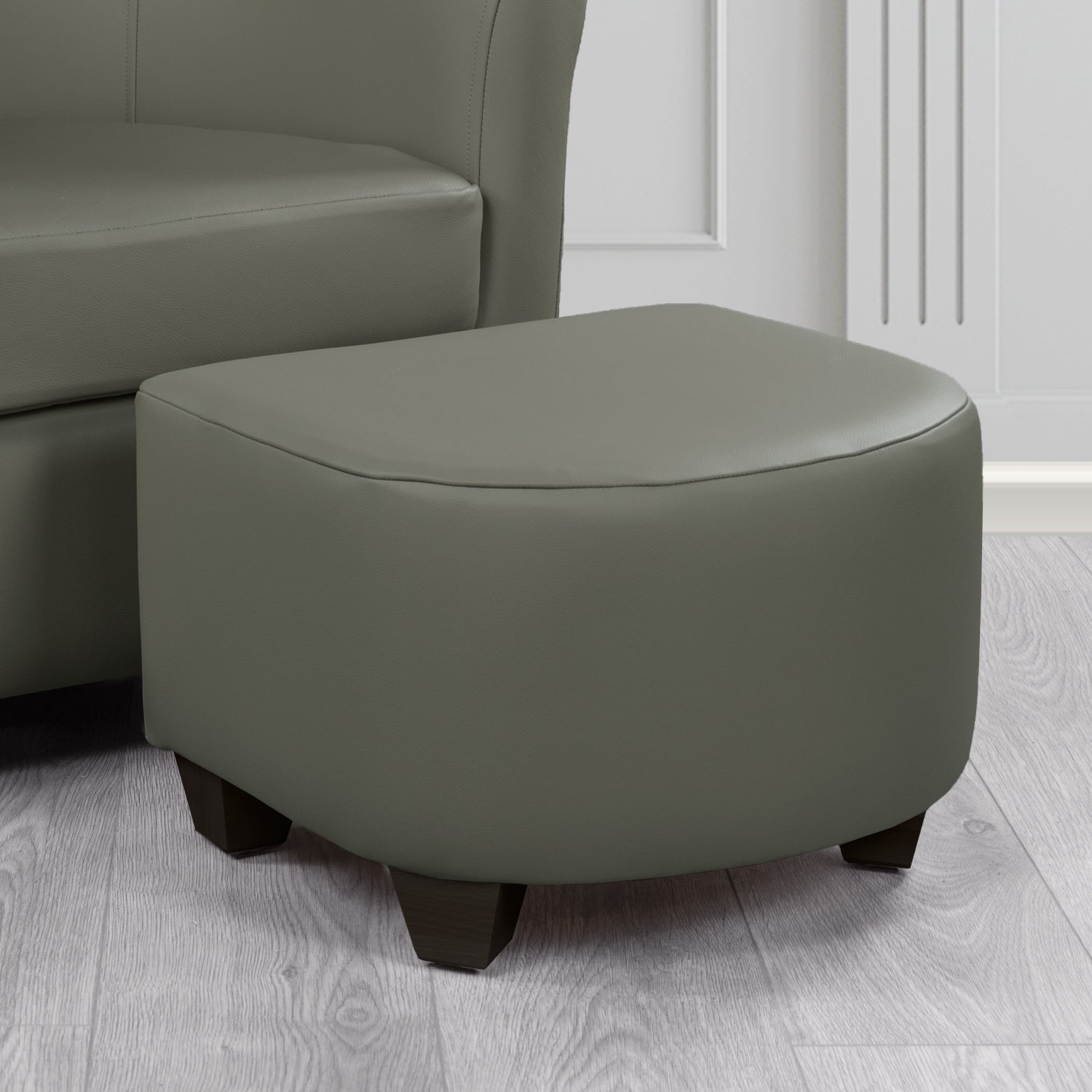 Cannes Footstool in Crest Leather Shelly Crib 5 Genuine Leather