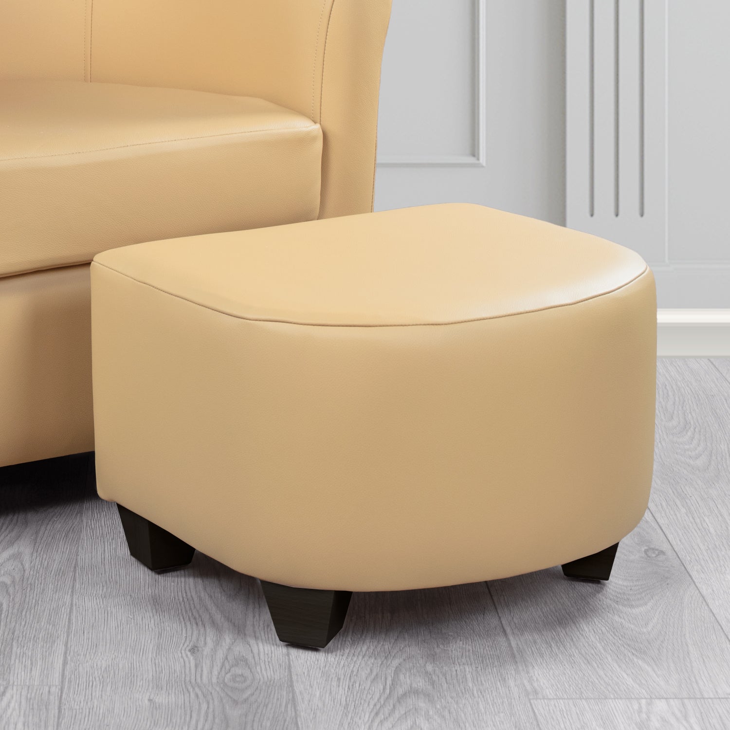 Cannes Footstool in Crest Leather Shelly Crib 5 Genuine Leather