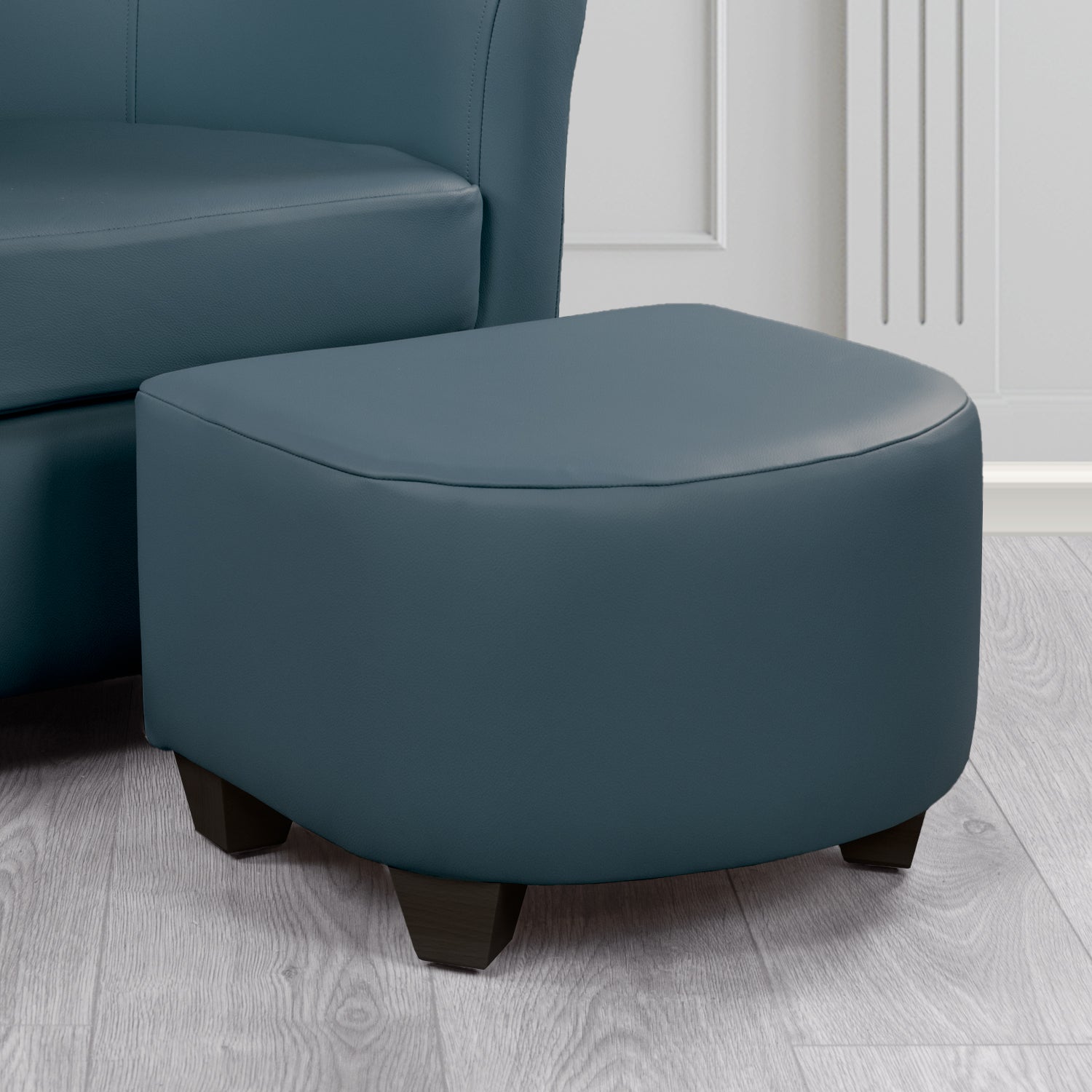 Cannes Footstool in Crest Leather Shelly Crib 5 Genuine Leather