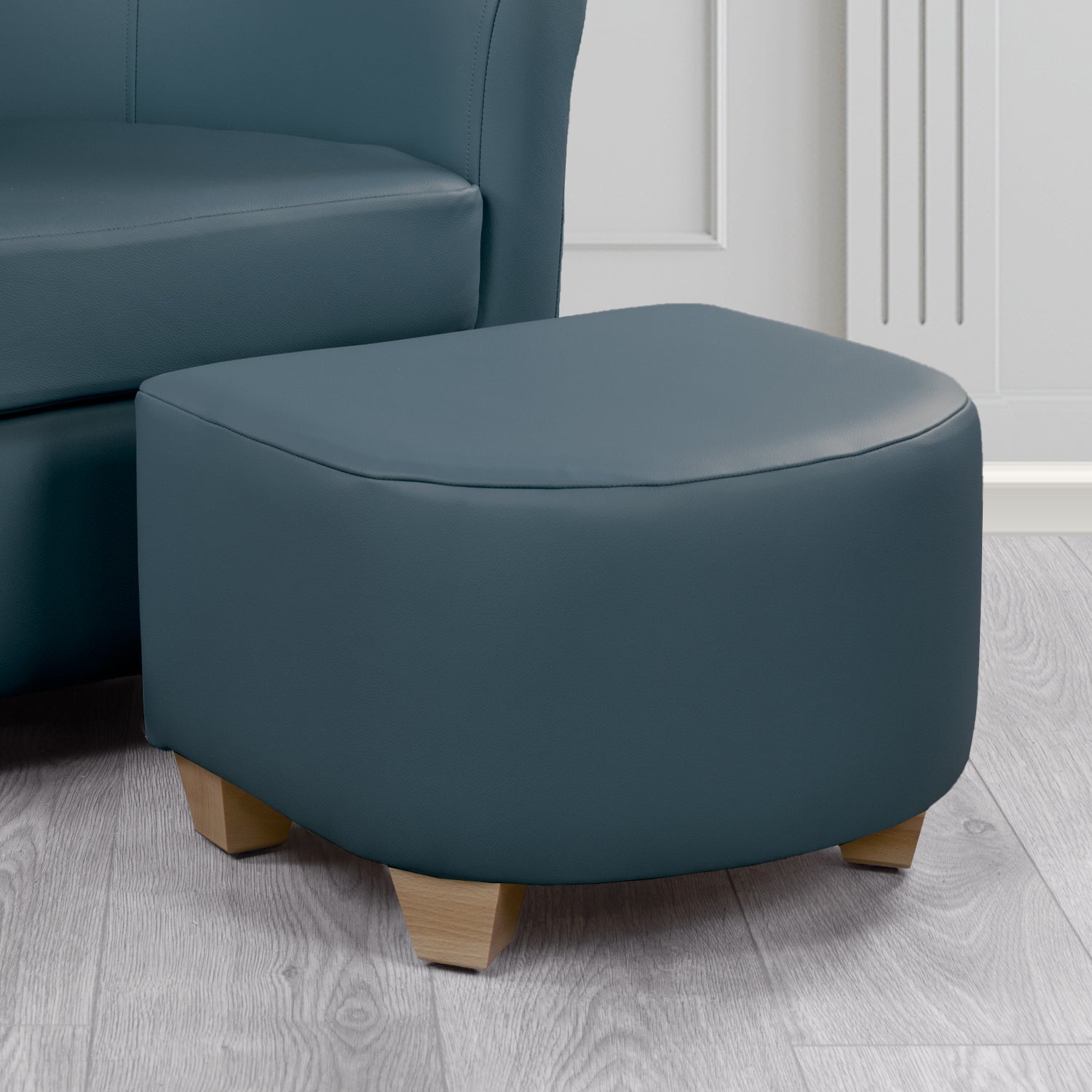 Cannes Footstool in Crest Leather Shelly Crib 5 Genuine Leather