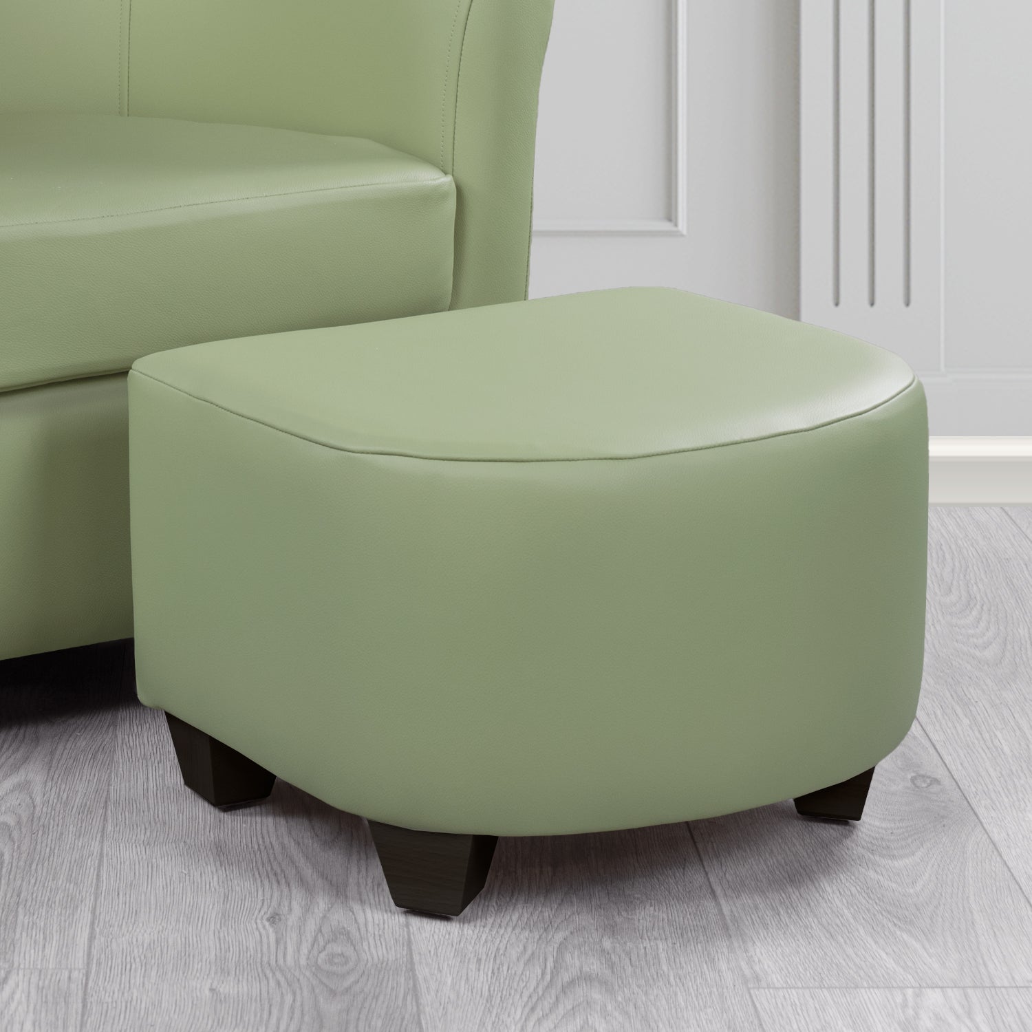 Cannes Footstool in Crest Leather Shelly Crib 5 Genuine Leather