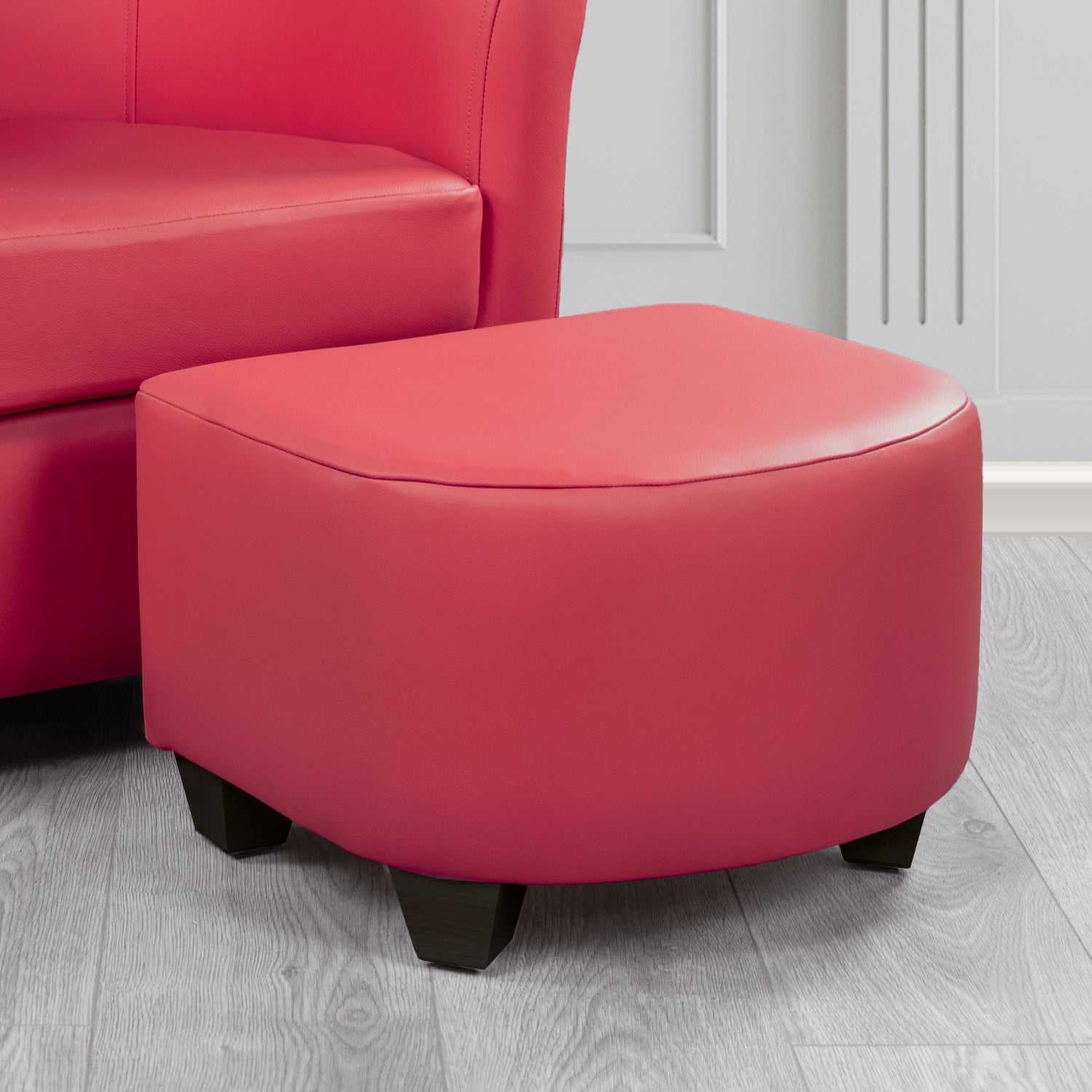 Cannes Footstool in Crest Leather Shelly Crib 5 Genuine Leather