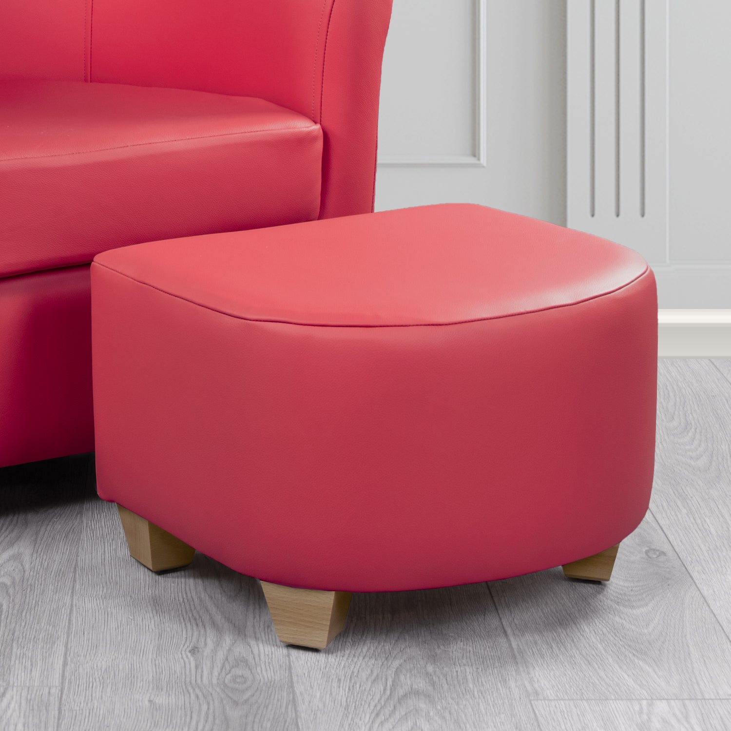 Cannes Footstool in Crest Leather Shelly Crib 5 Genuine Leather