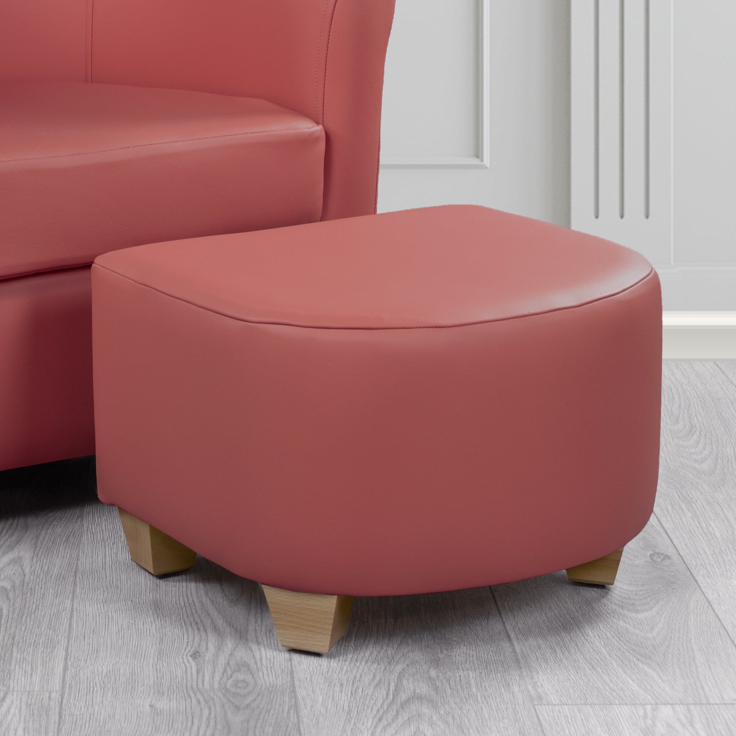 Cannes Footstool in Crest Leather Shelly Crib 5 Genuine Leather