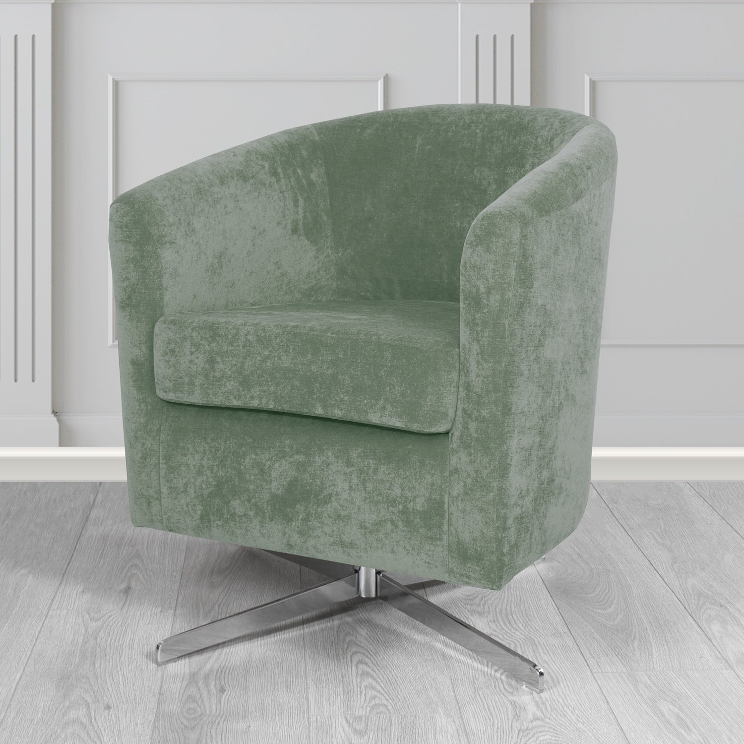Cannes Swivel Tub Chair in Kirkby Design Fabrics Crush III Crib 5 Velvet Fabric
