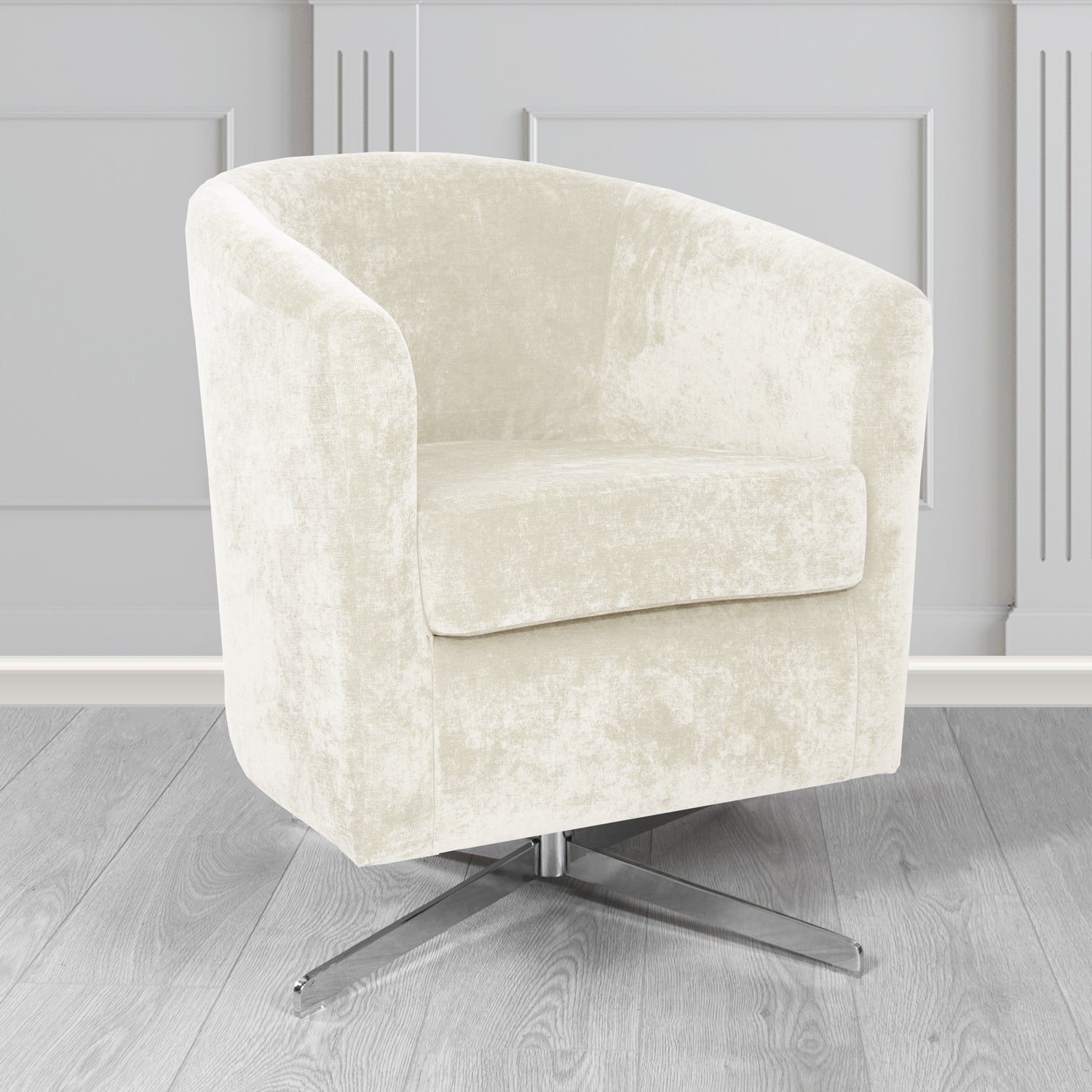 Cannes Swivel Tub Chair in Kirkby Design Fabrics Crush III Crib 5 Velvet Fabric