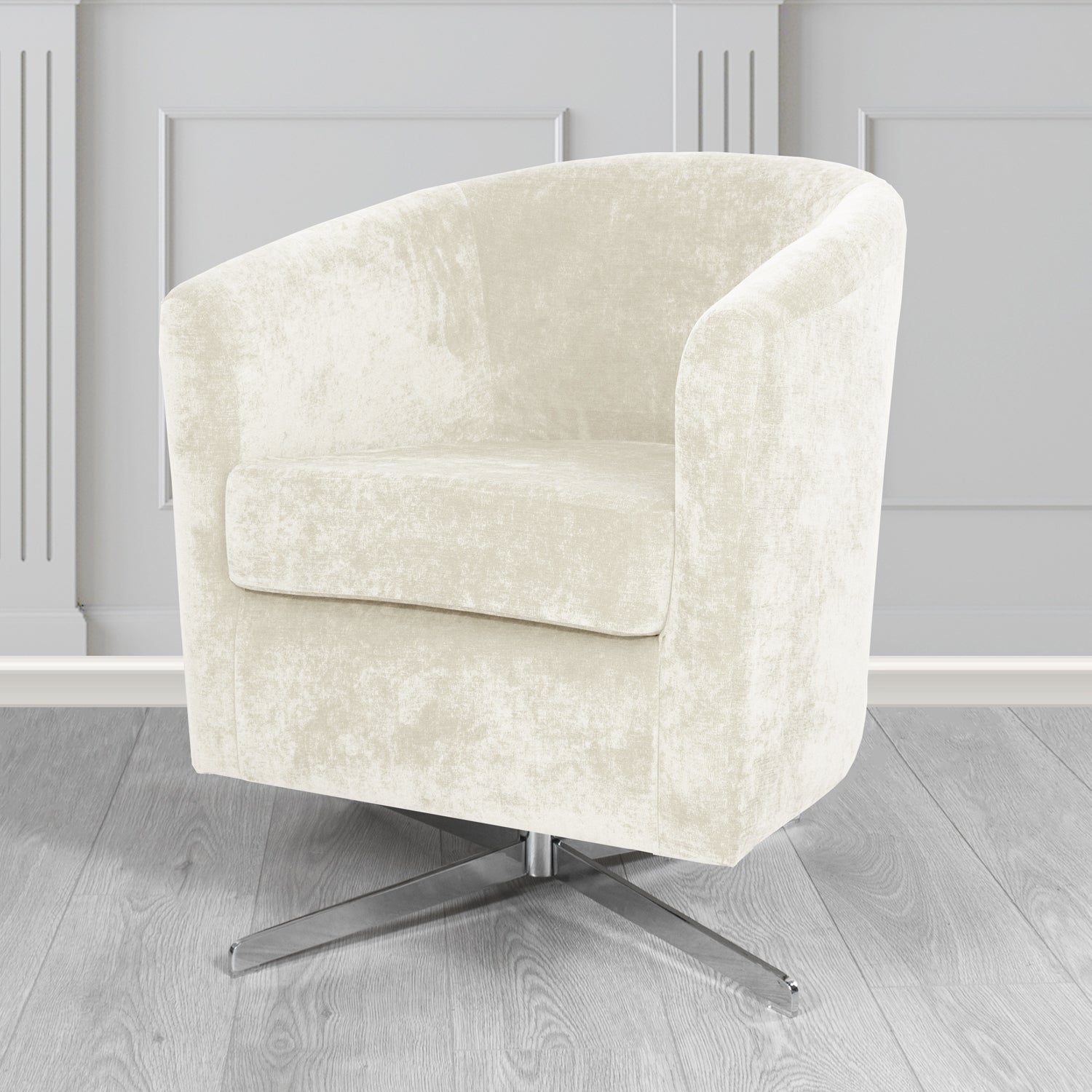 Cannes Swivel Tub Chair in Kirkby Design Fabrics Crush III Crib 5 Velvet Fabric