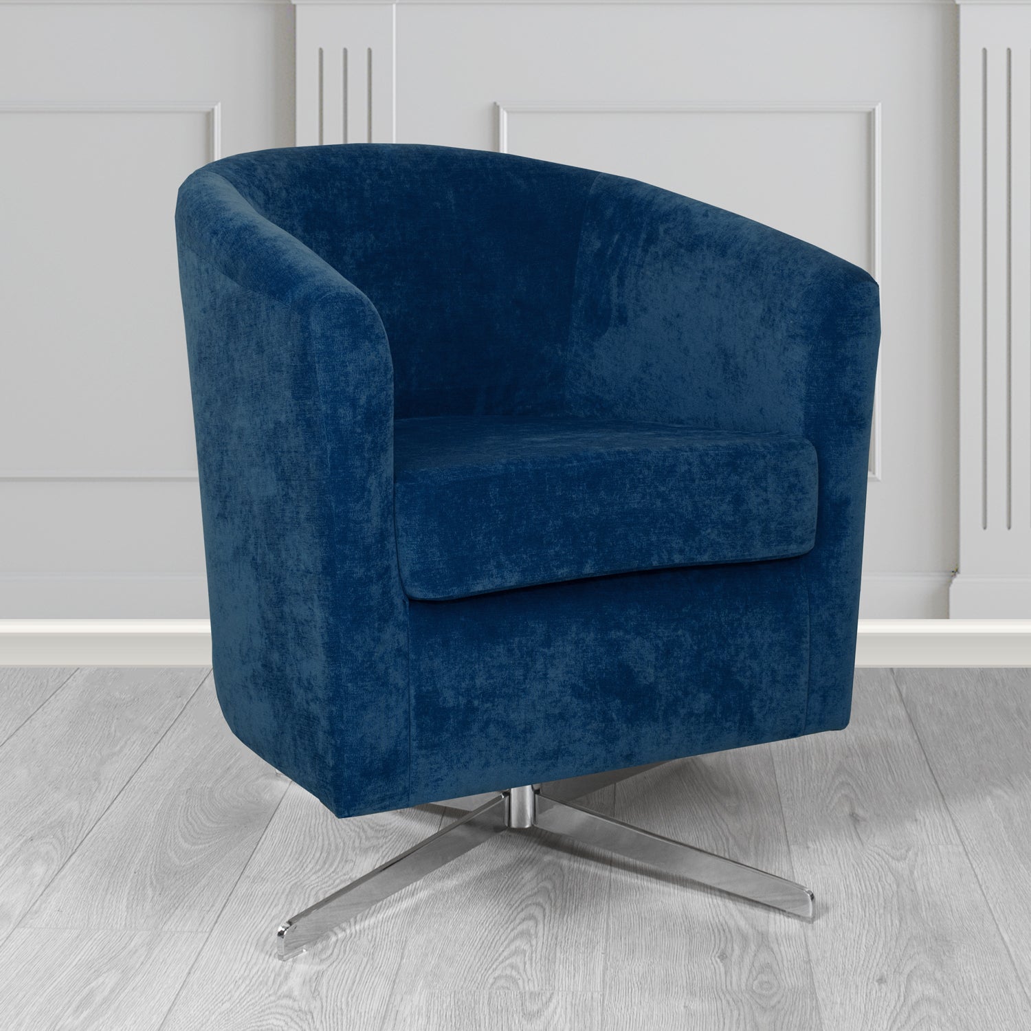 Cannes Swivel Tub Chair in Kirkby Design Fabrics Crush III Crib 5 Velvet Fabric