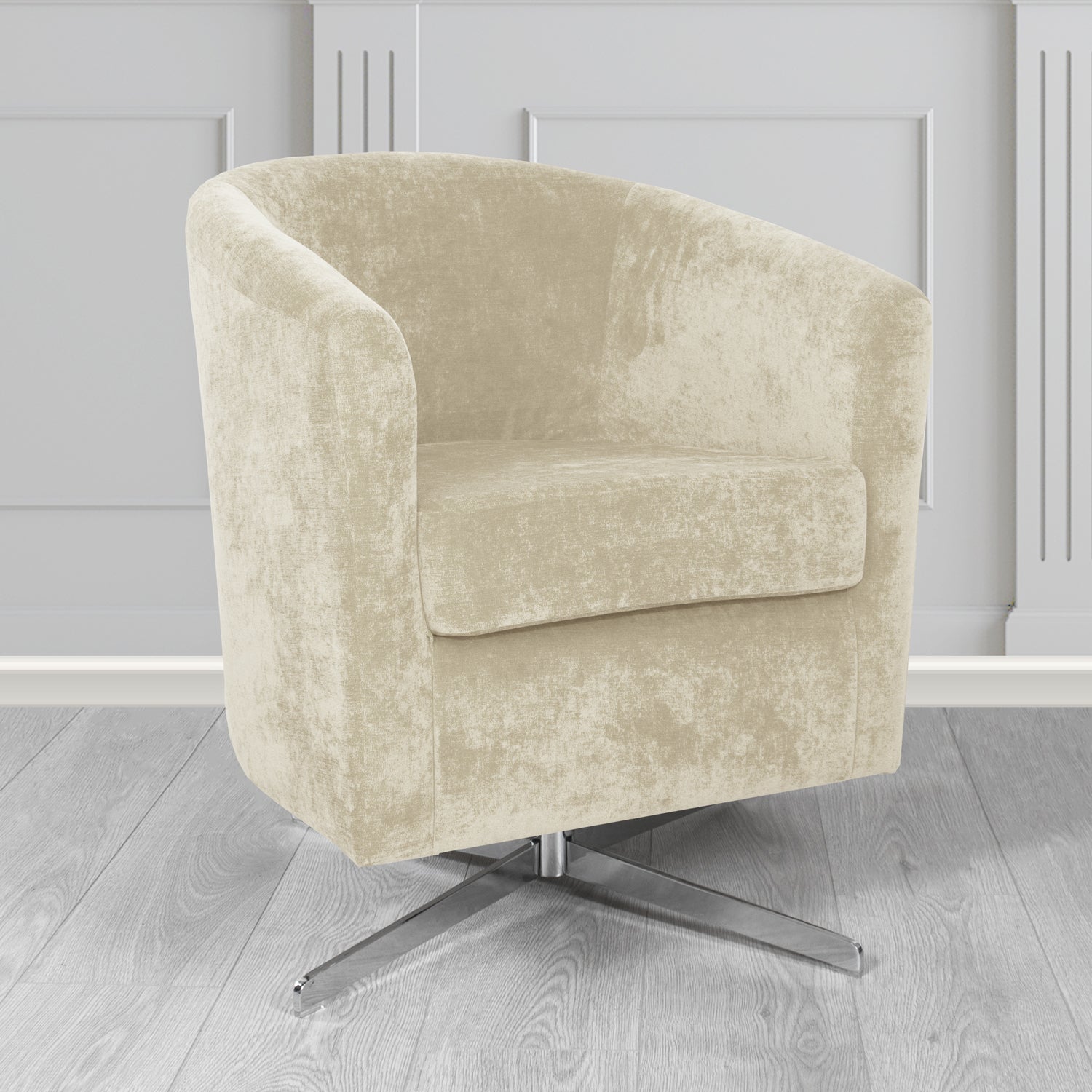 Cannes Swivel Tub Chair in Kirkby Design Fabrics Crush III Crib 5 Velvet Fabric