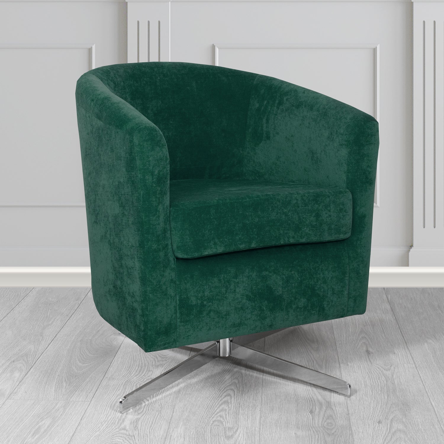 Cannes Swivel Tub Chair in Kirkby Design Fabrics Crush III Crib 5 Velvet Fabric