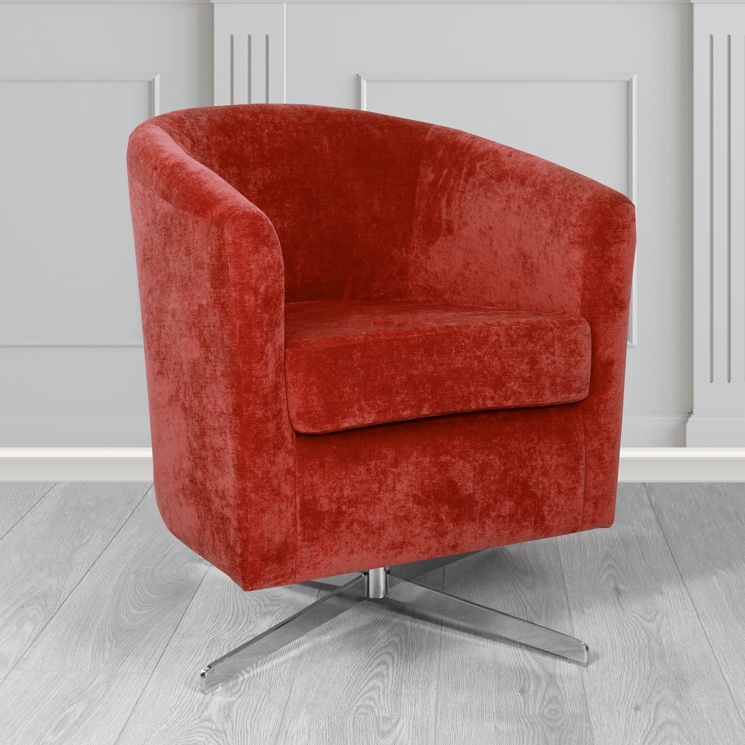Cannes Swivel Tub Chair in Kirkby Design Fabrics Crush III Crib 5 Velvet Fabric