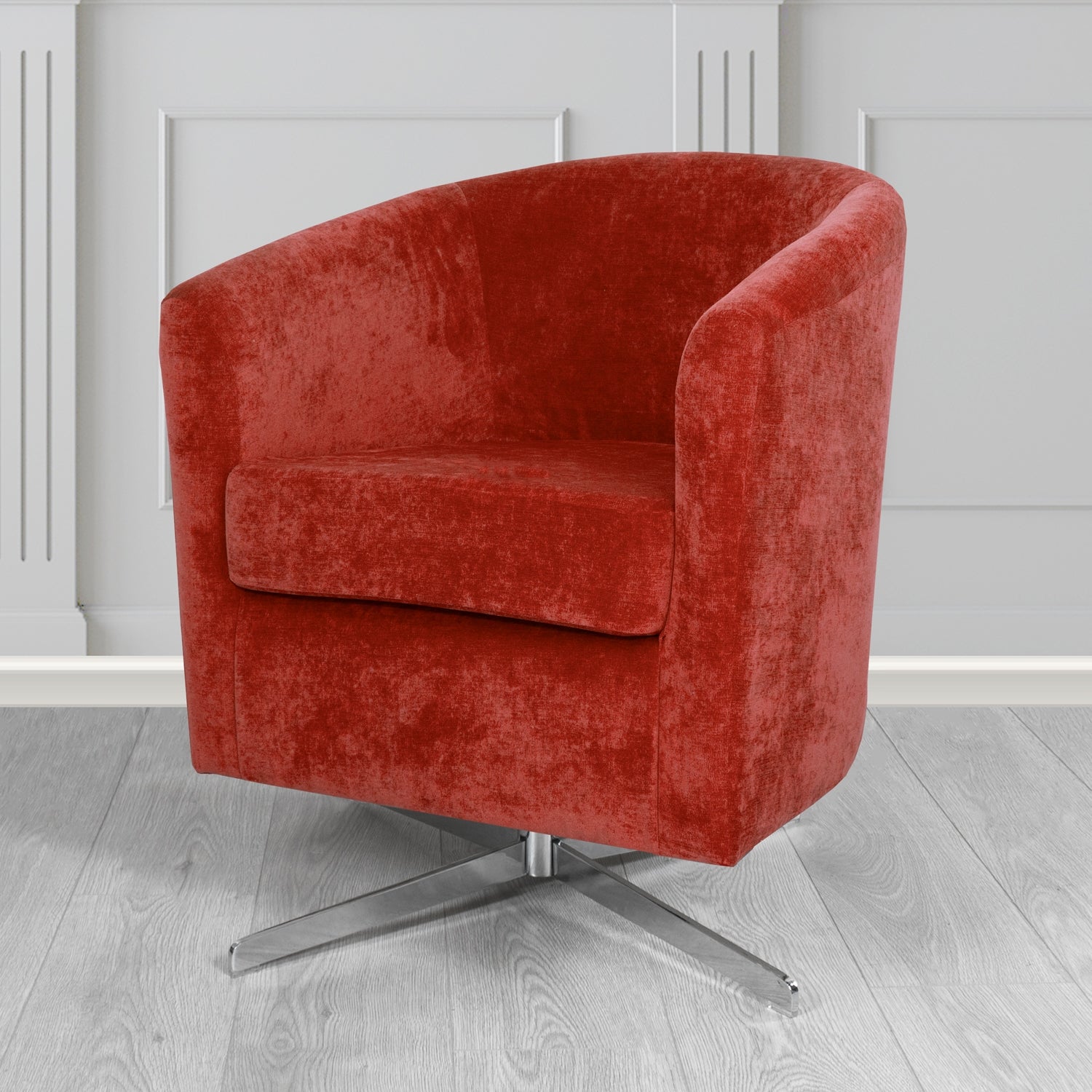 Cannes Swivel Tub Chair in Kirkby Design Fabrics Crush III Crib 5 Velvet Fabric