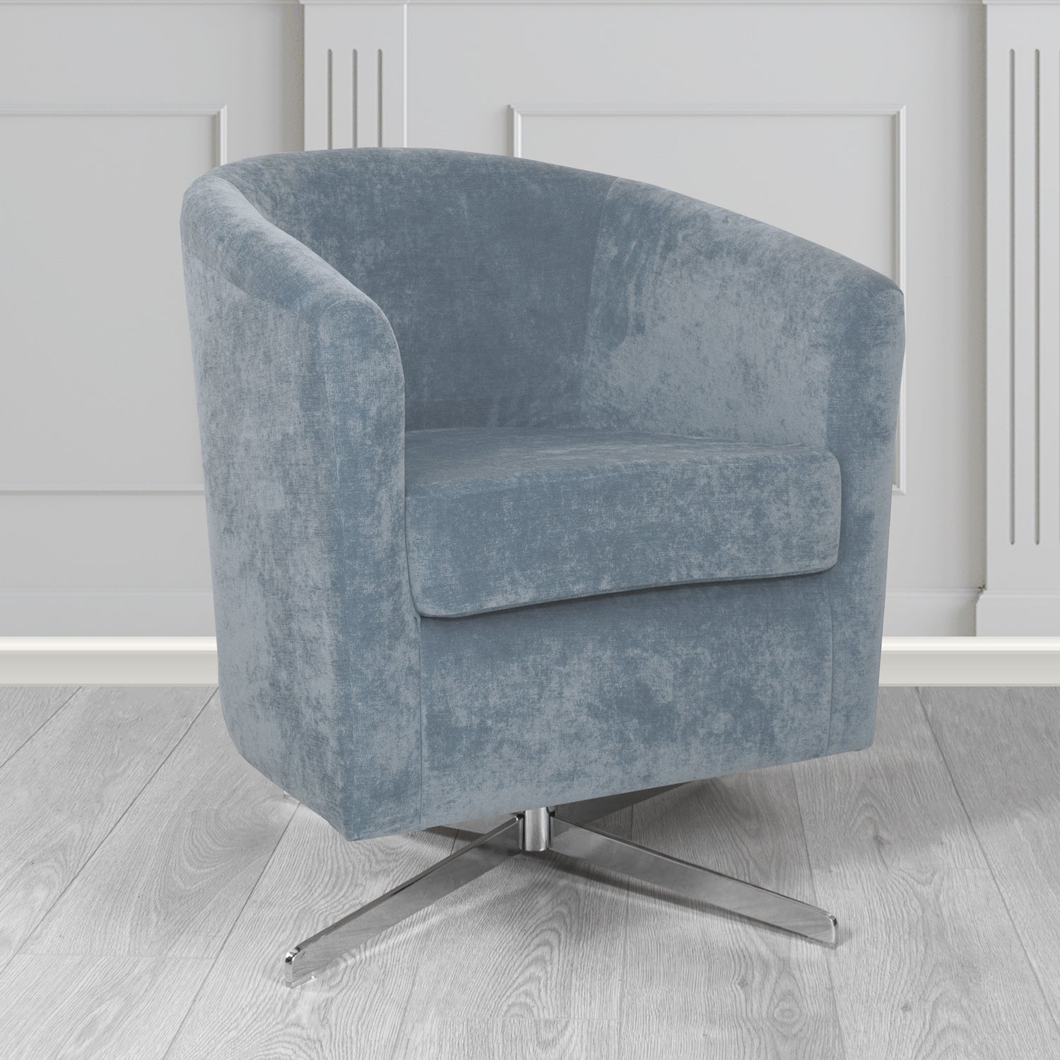 Cannes Swivel Tub Chair in Kirkby Design Fabrics Crush III Crib 5 Velvet Fabric