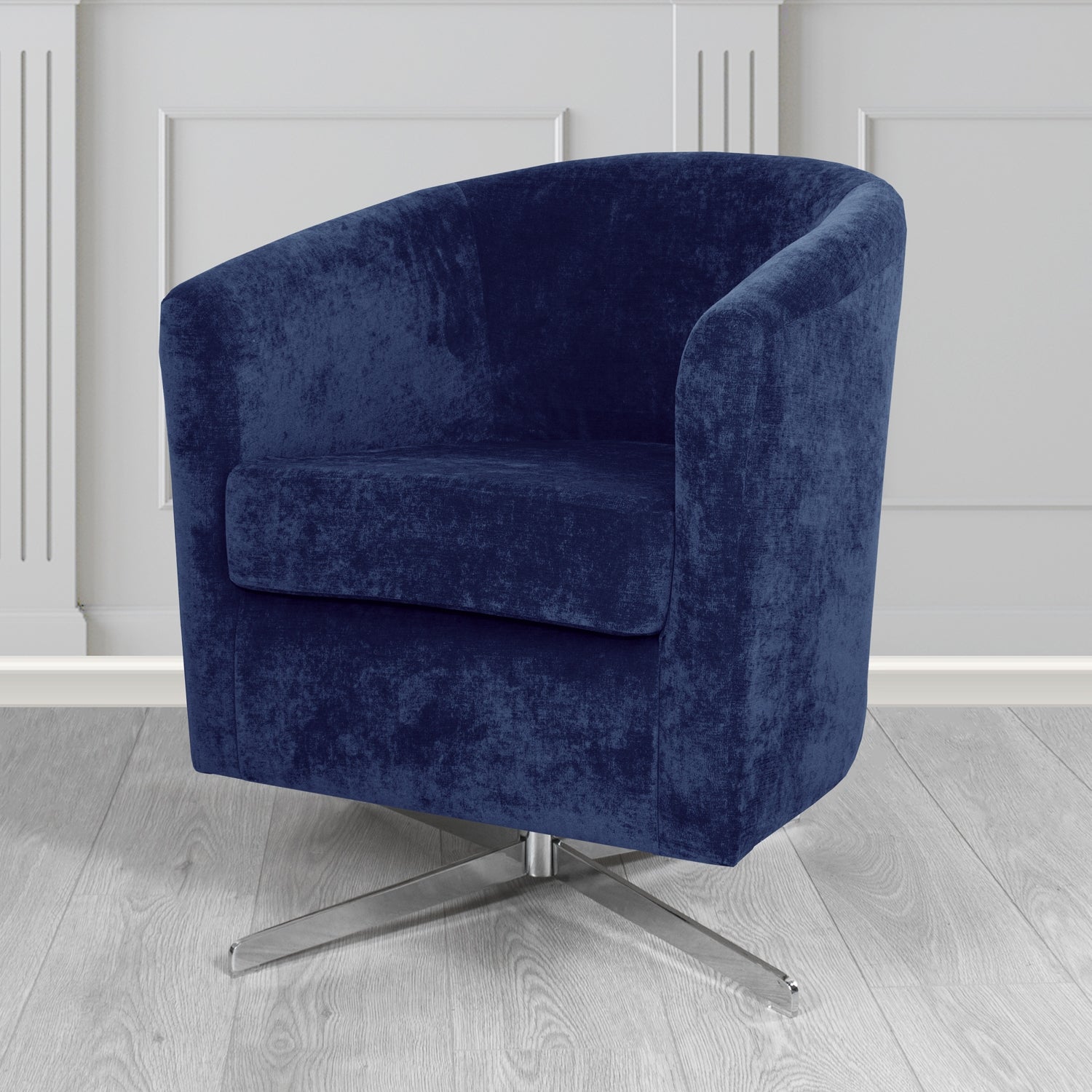 Cannes Swivel Tub Chair in Kirkby Design Fabrics Crush III Crib 5 Velvet Fabric