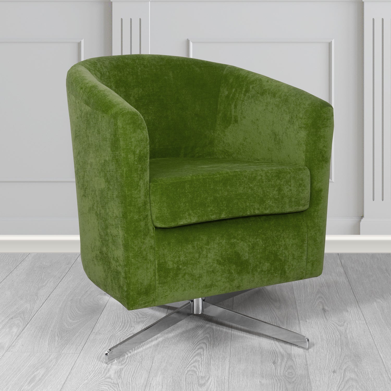 Cannes Swivel Tub Chair in Kirkby Design Fabrics Crush III Crib 5 Velvet Fabric
