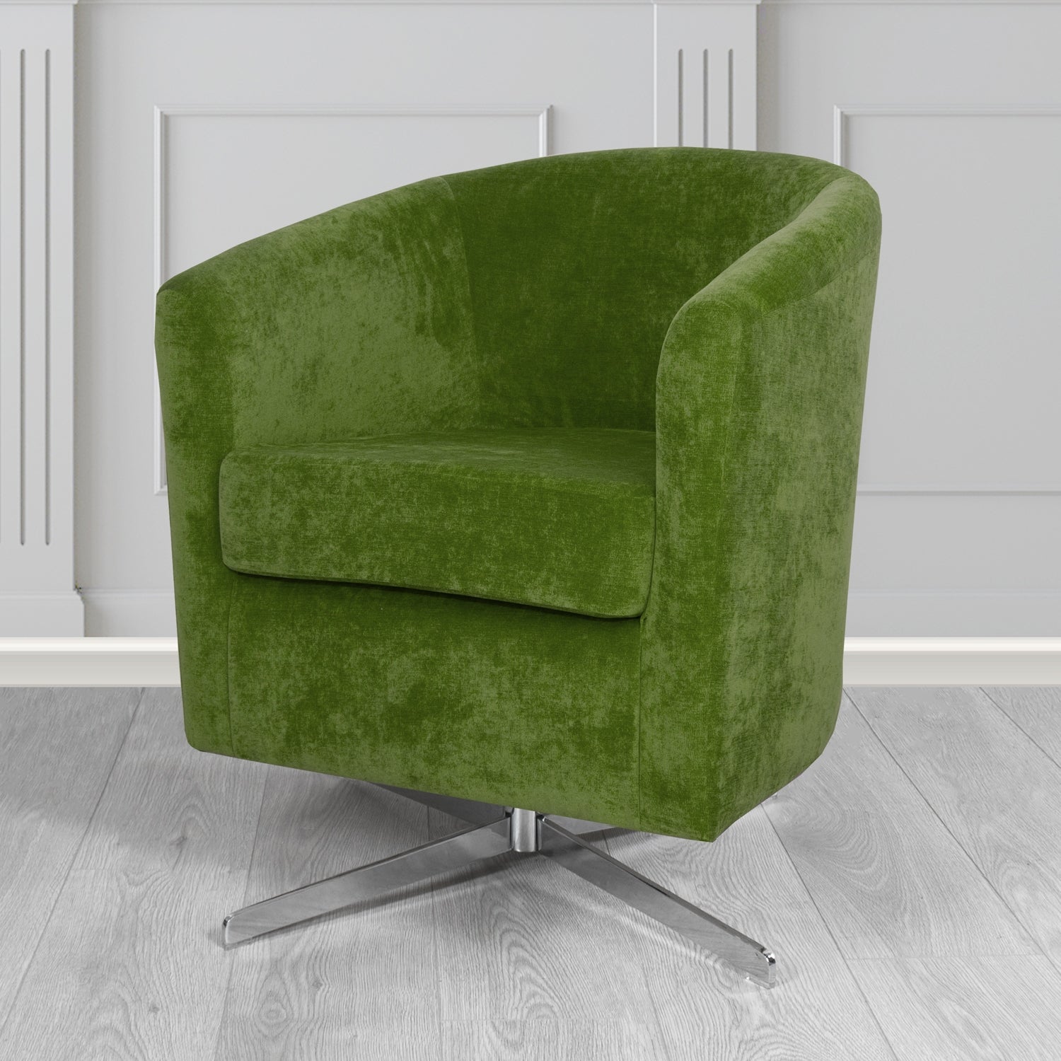 Cannes Swivel Tub Chair in Kirkby Design Fabrics Crush III Crib 5 Velvet Fabric
