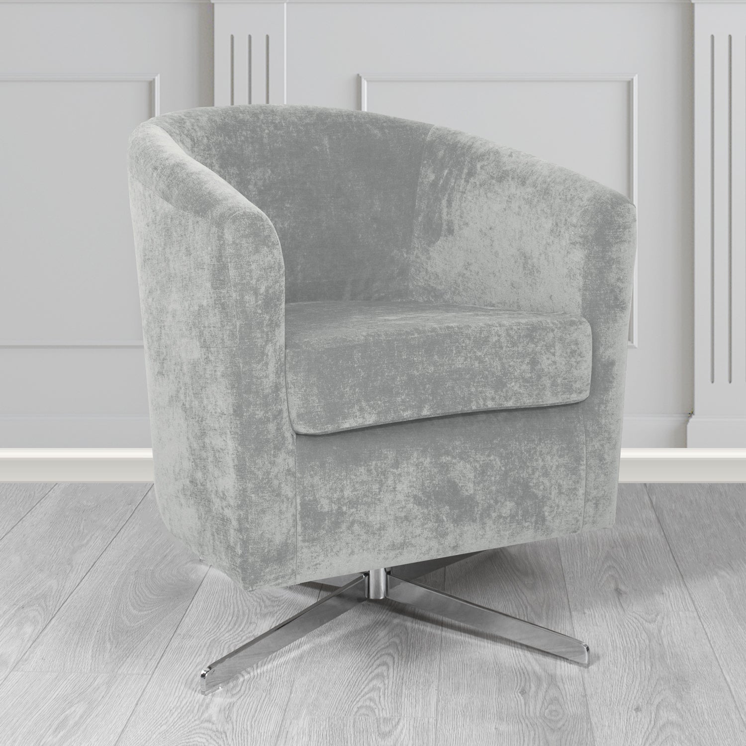 Cannes Swivel Tub Chair in Kirkby Design Fabrics Crush III Crib 5 Velvet Fabric