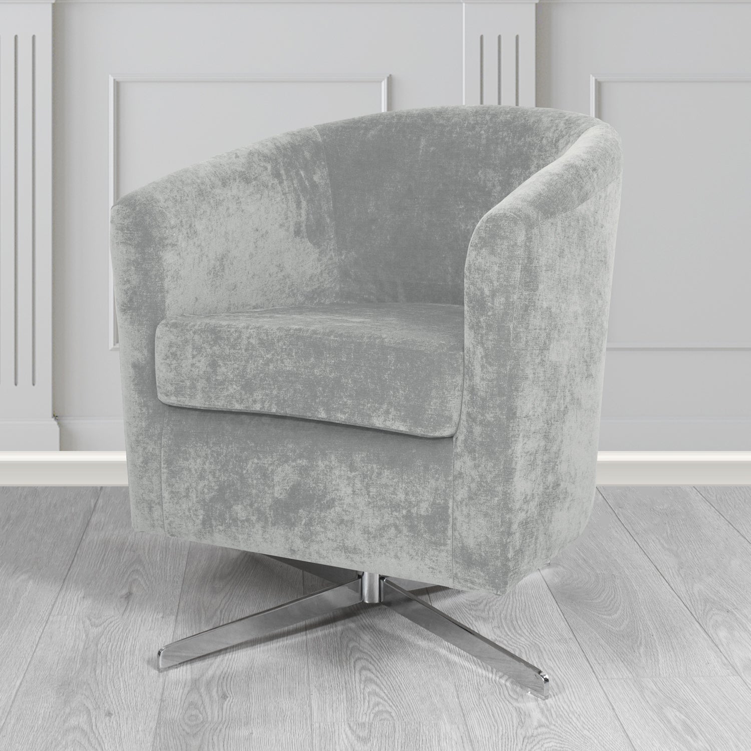 Cannes Swivel Tub Chair in Kirkby Design Fabrics Crush III Crib 5 Velvet Fabric