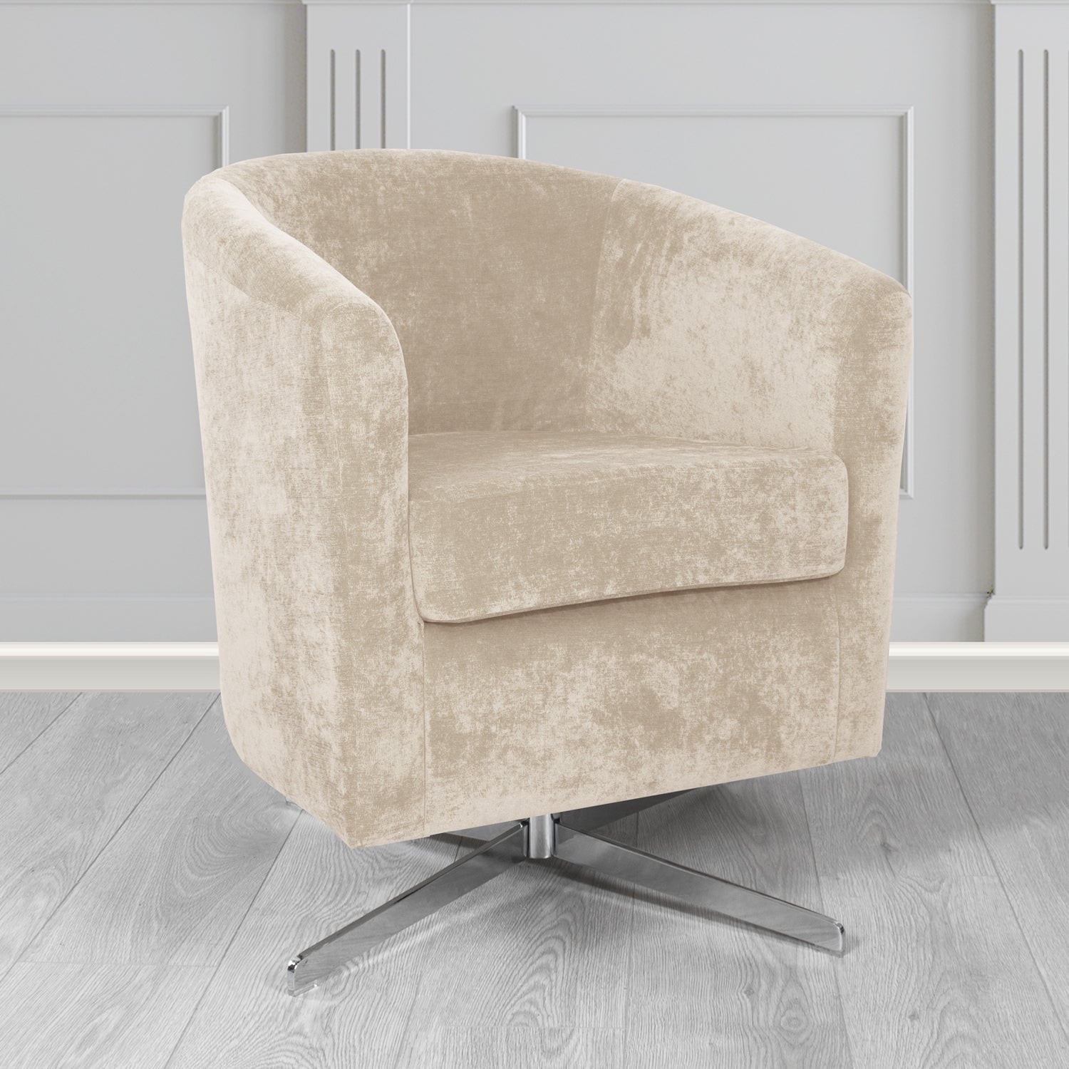 Cannes Swivel Tub Chair in Kirkby Design Fabrics Crush III Crib 5 Velvet Fabric