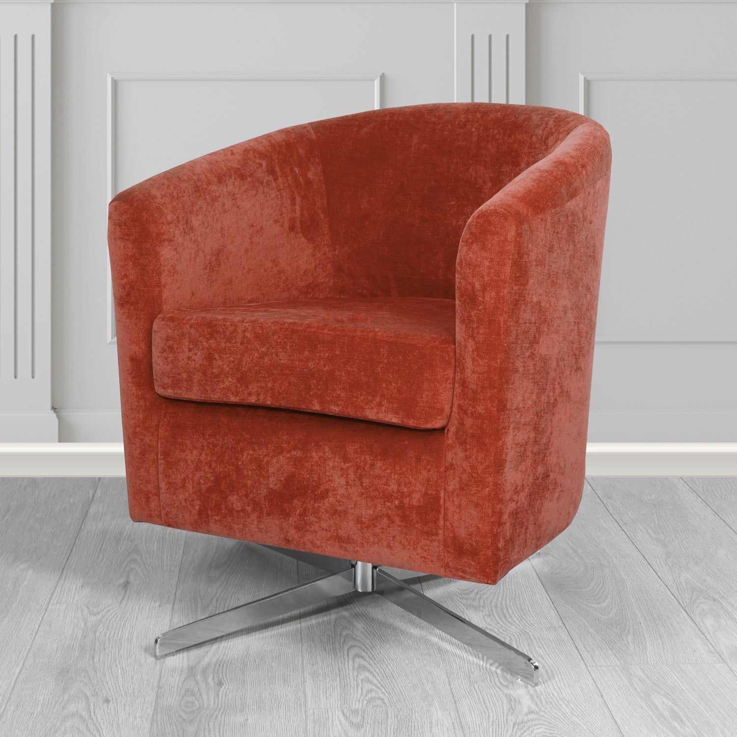 Cannes Swivel Tub Chair in Kirkby Design Fabrics Crush III Crib 5 Velvet Fabric