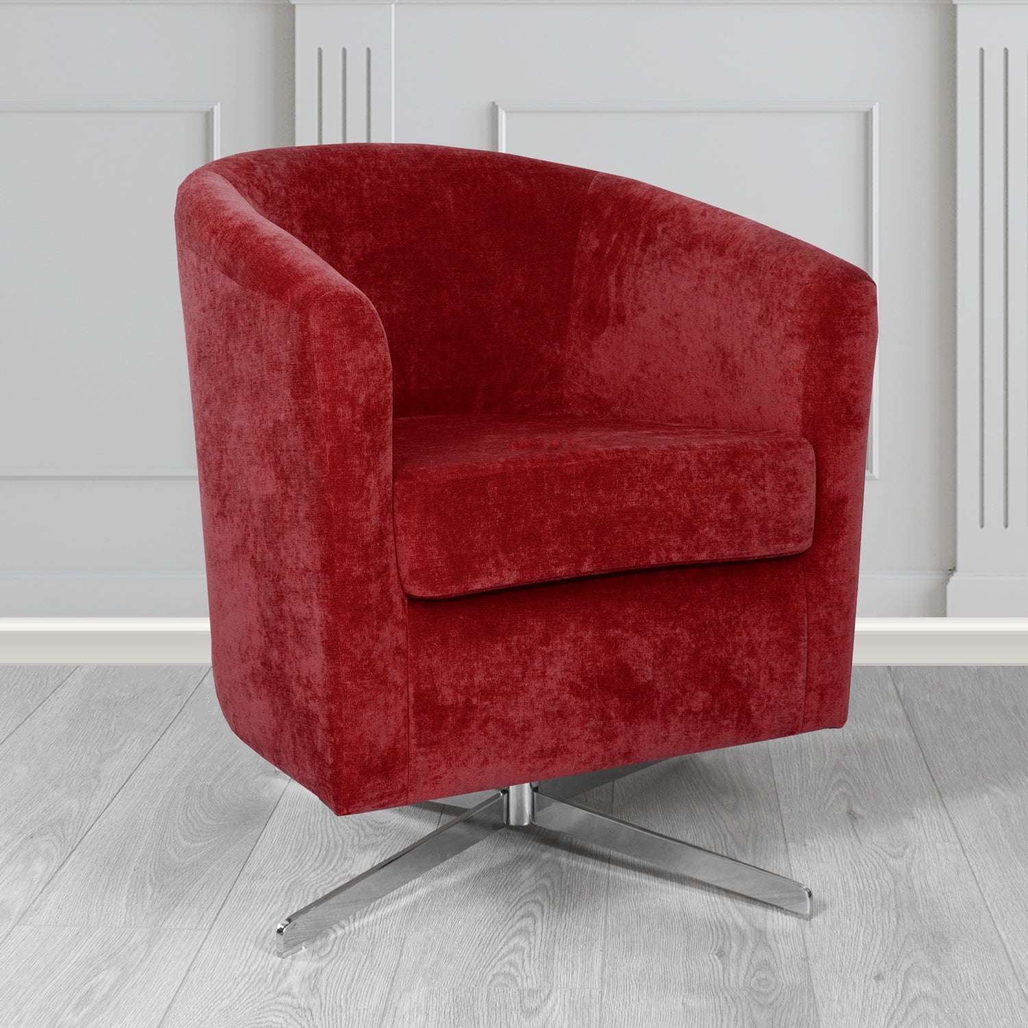 Cannes Swivel Tub Chair in Kirkby Design Fabrics Crush III Crib 5 Velvet Fabric